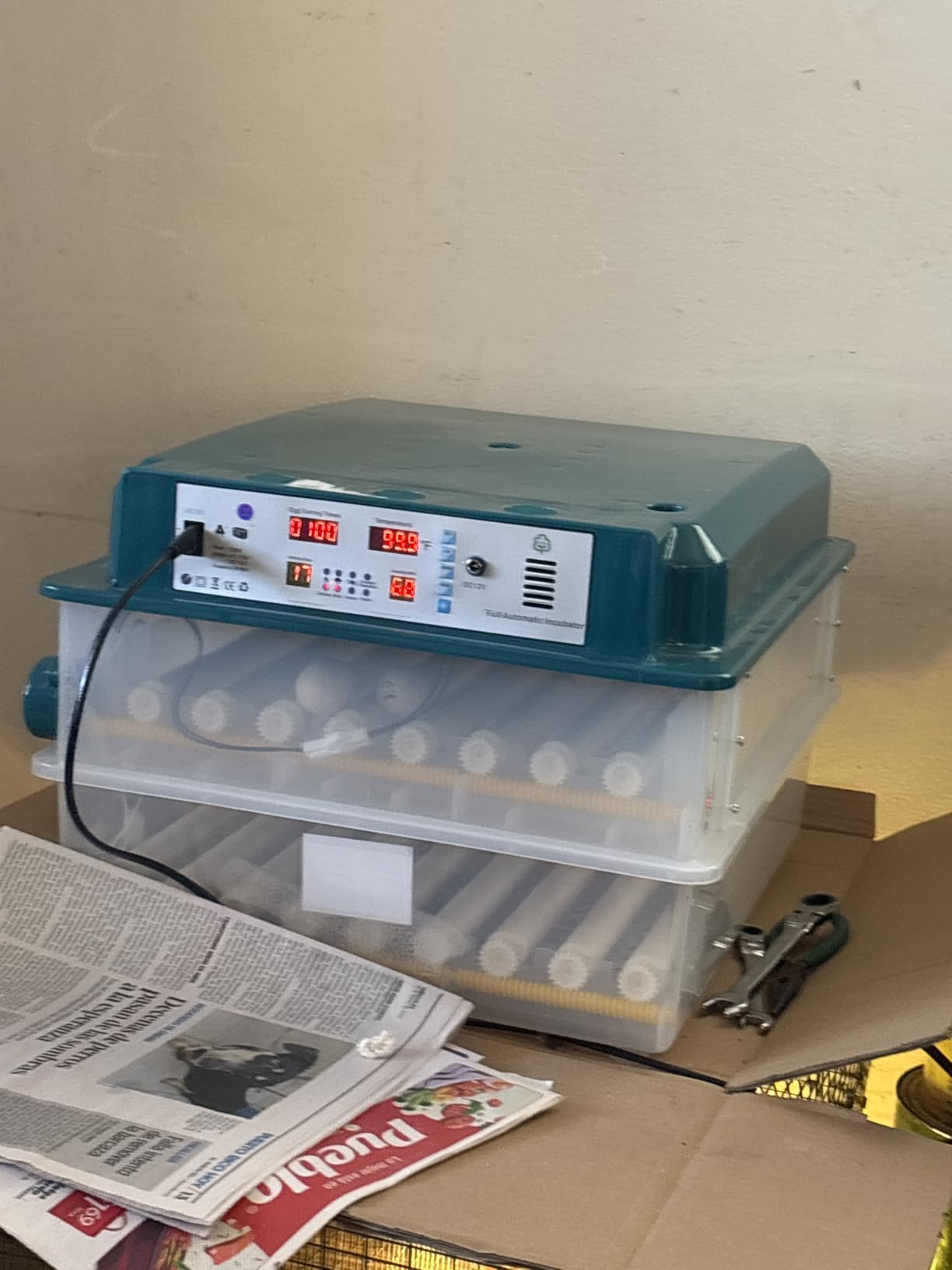 Egg Incubator for Hatching 120 Eggs with 5 Auto Incubation Models | Precise Temp & Humidity Control, Auto Egg Turning, External Water Refill, Egg Candler, Dual Power Supply, Adjustable Roller customer photo 1