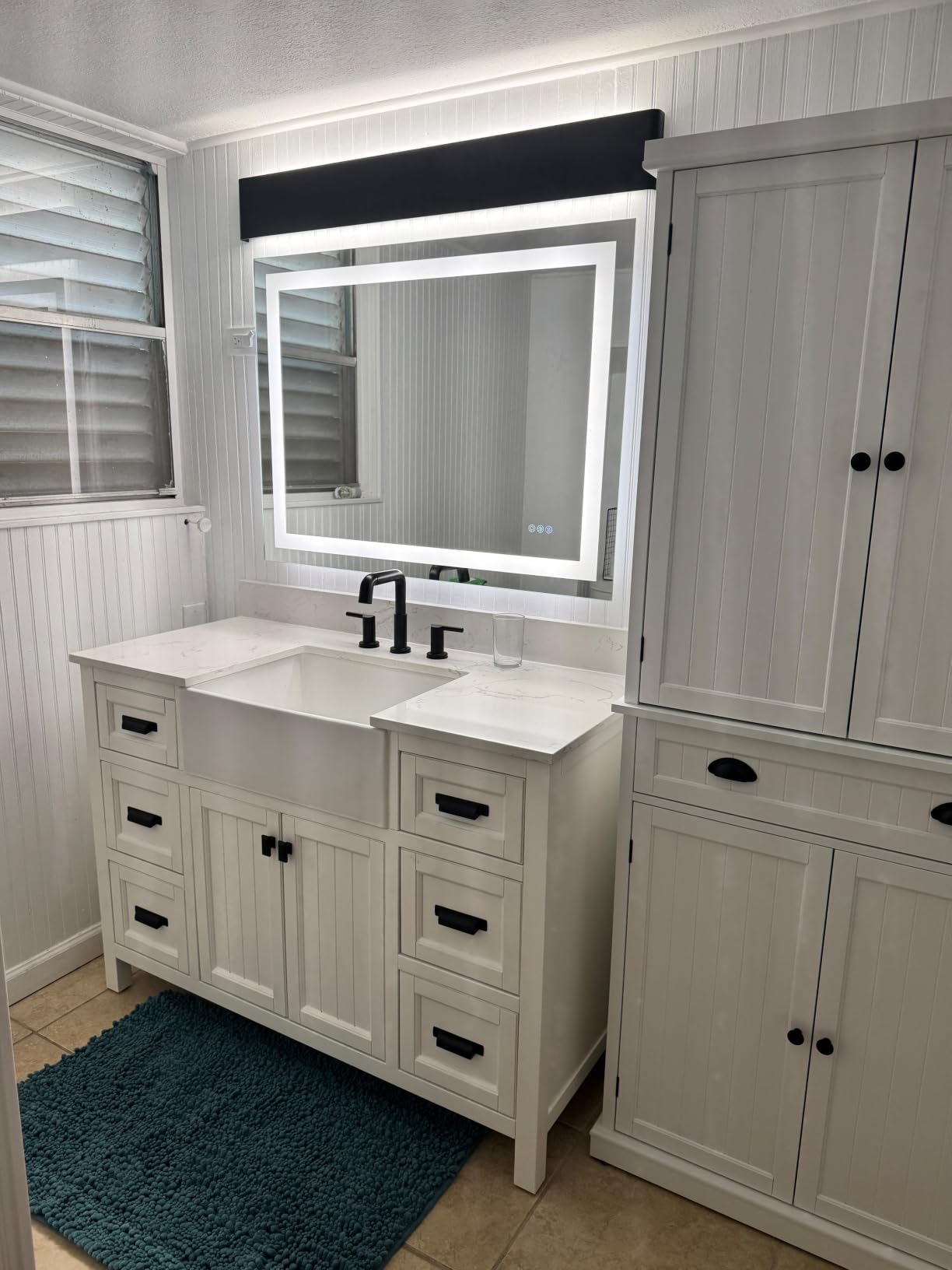 48 Inch Bathroom Vanity with Sink, No Assembly Required Single Sink Bathroom Vanity with Soft Close Doors & Dovetail Drawers, Solid Wood Bathroom Vanities, Engineered Stone Top, Walnut customer photo 2