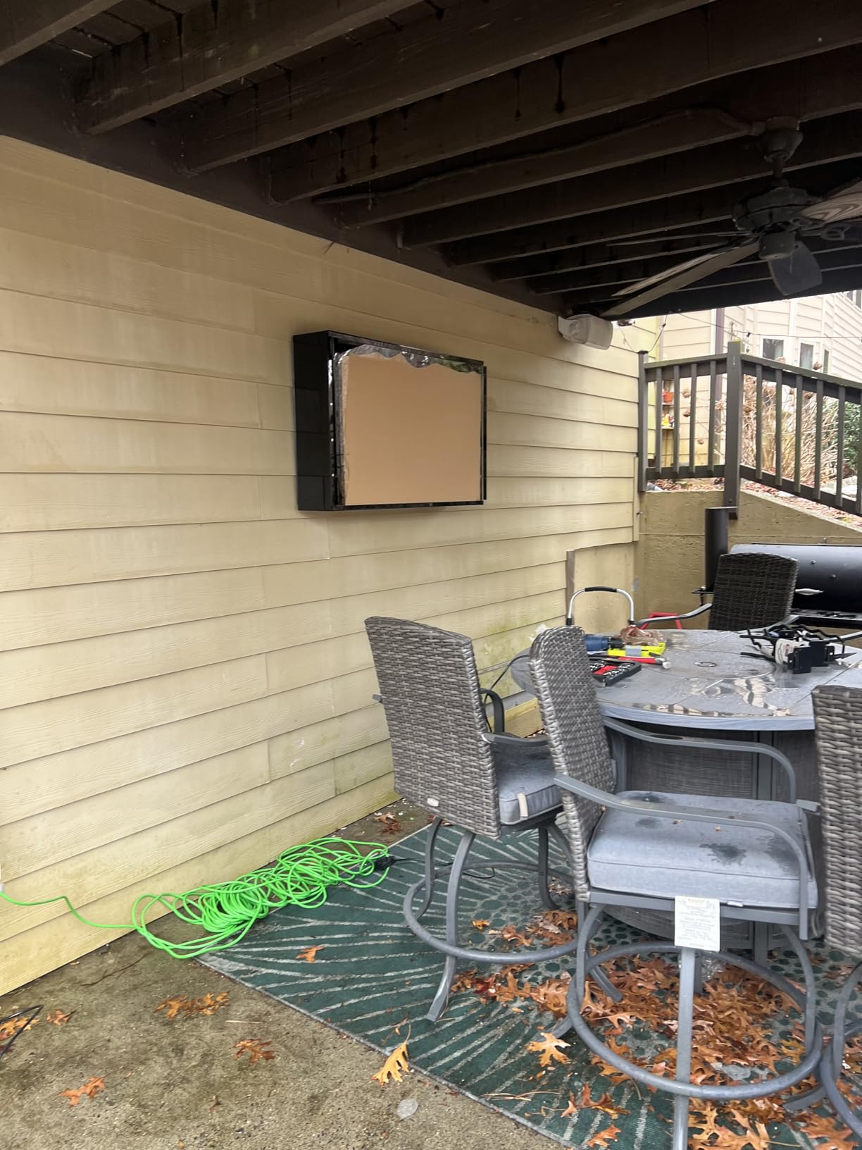 78-85 inch Clear Weatherproof Outdoor TV Cover, Hard and Durable Television Enclosure for Outside with Lock, Cooling Fans and Adjustable TV Mount Included customer photo 2