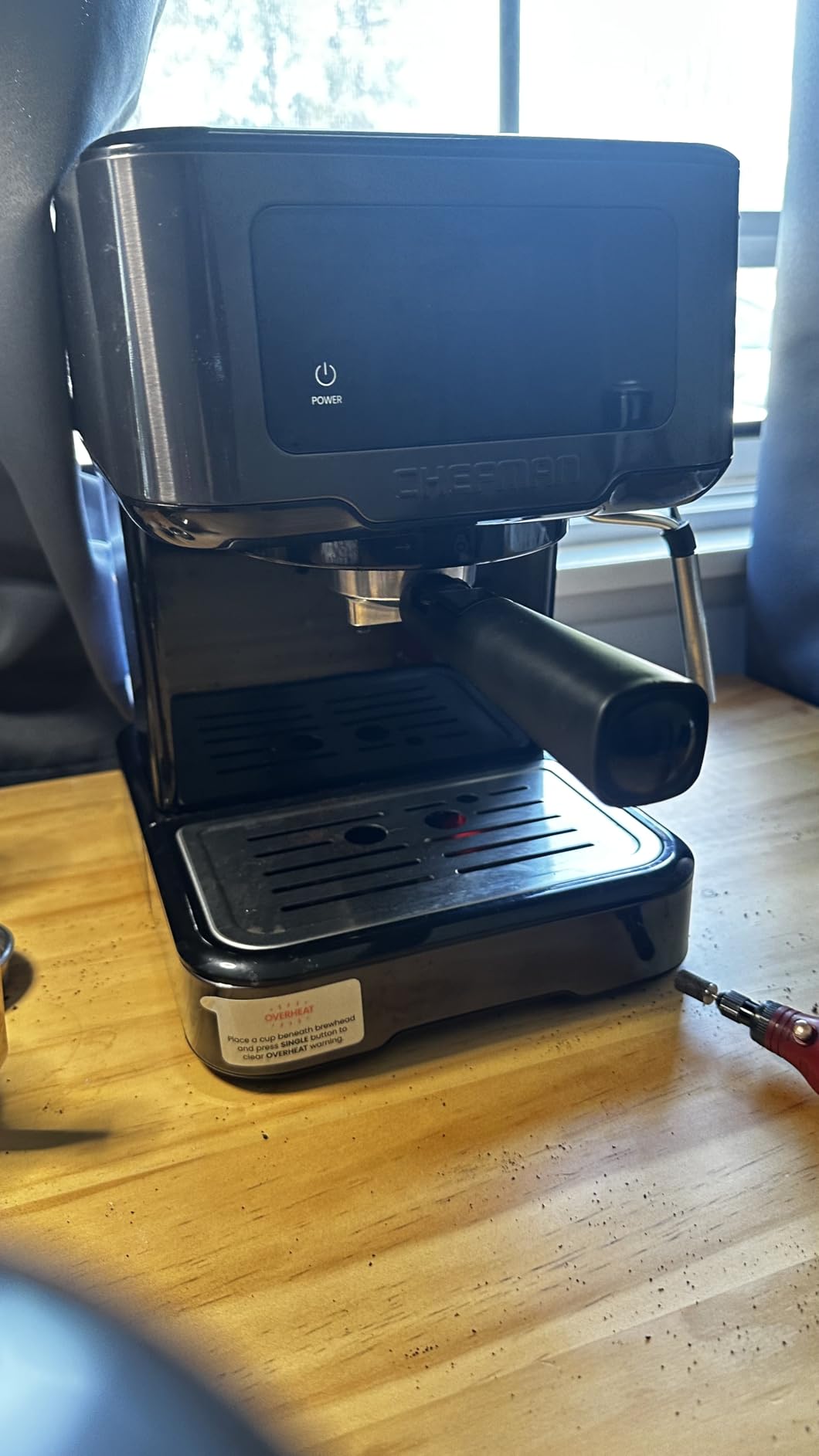 Chefman CraftBrew Espresso Machine, 15-Bar Pump Digital Espresso Maker w/Steam Wand for Latte & Cappuccino, Compact Espresso Coffee Machine w/ 1.5L Removable Water Reservoir - Stainless Black customer photo 2
