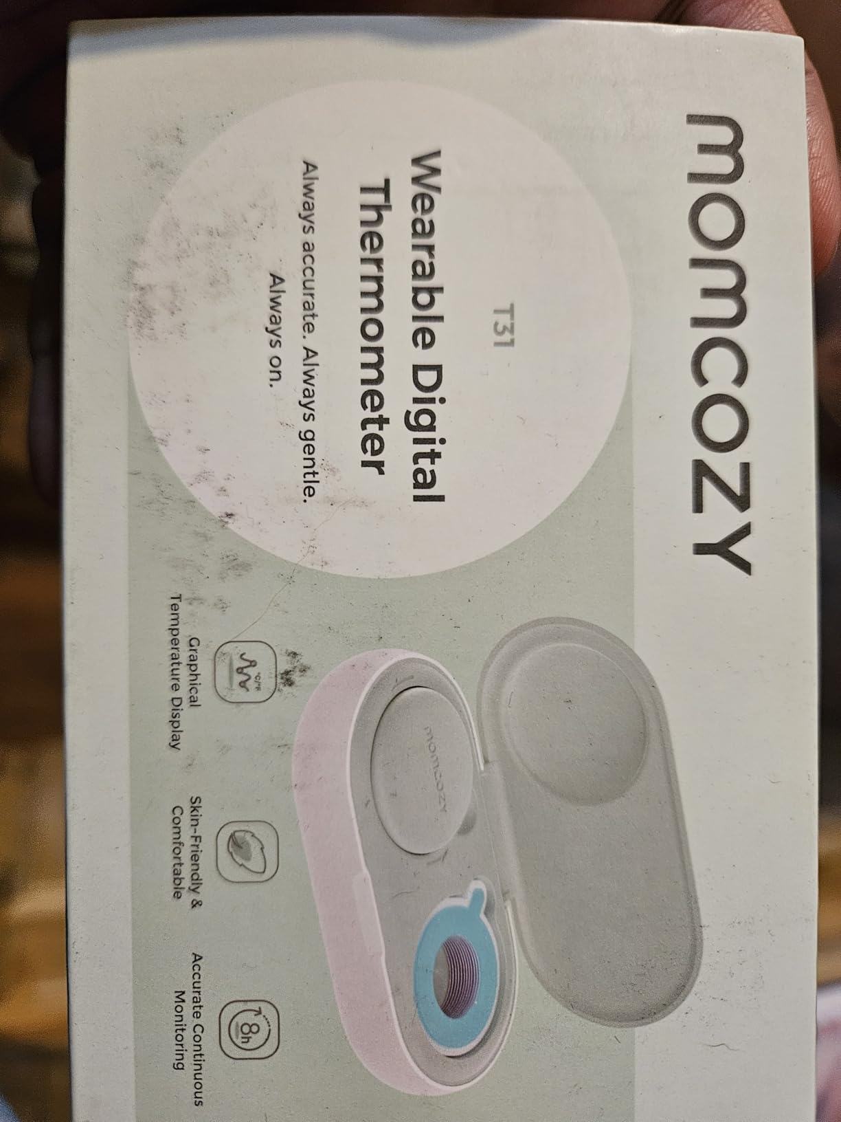 Momcozy Wearable Digital Thermometer for Baby, Continuous App Monitoring | Medical-Grade, High Accuracy Thermometer for Kids & Infants, Instant Reads, Hypoallergenic 3M Sticker, APP Alert, Visual Trends customer photo 2