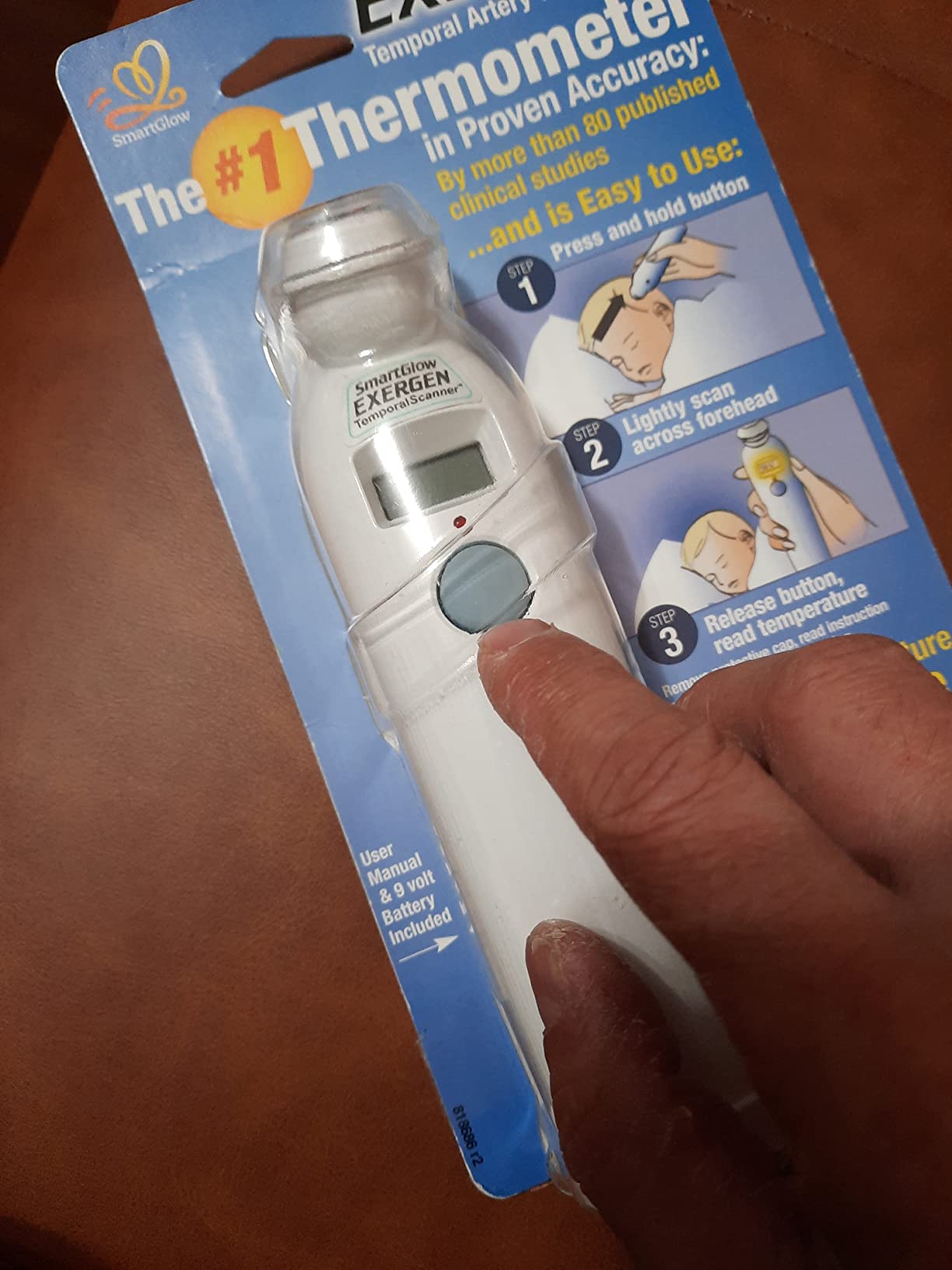 Exergen TAT-2000C+ Temporal Artery Thermometer, White, 9V Included | Thermometer For Adults, Kids, & Newborns | Soft Glow LCD, Silent Mode, 8 Memory Readings customer photo 2