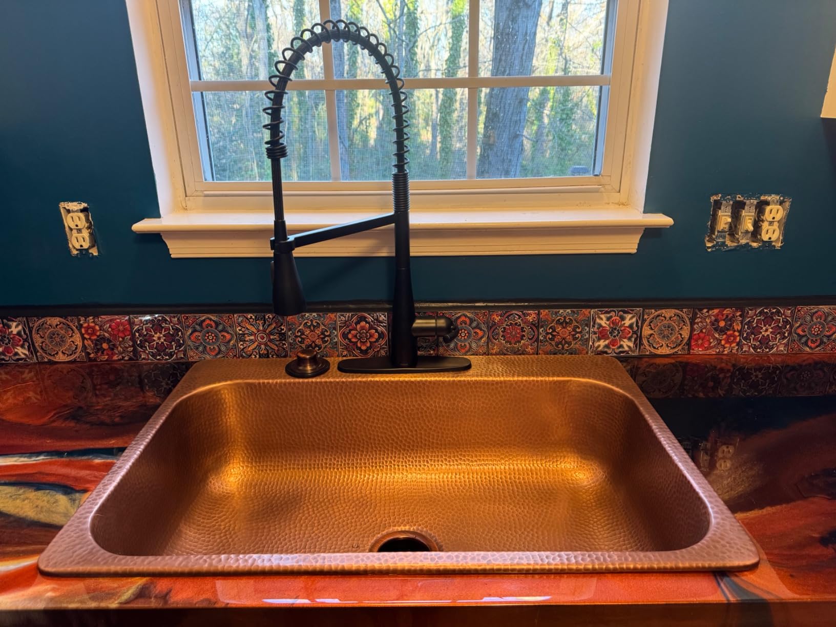 Sinkology Angelico 15 in Antique Copper Drop-In Bar Sink, Single Bowl | Hand-hammered 16-gauge solid copper, bar or prep sink, fits 18 in cabinet, everyday warranty customer photo 1