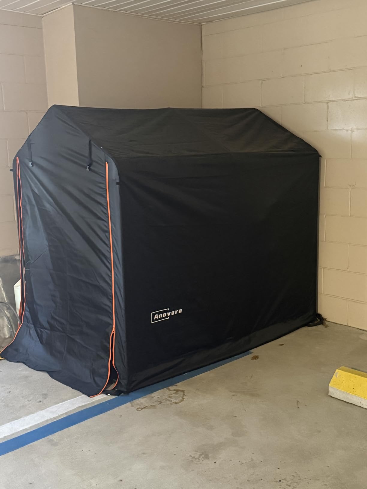 Bike Storage Shed 4x6FT Motorcycle Tent 420D Oxford Fabric | for 2-3 Bikes, 2000mm Waterproof, φ24mm T0.9mm Sturdy Metal Frame Outdoor Bike Tent with Breathable Window customer photo 1