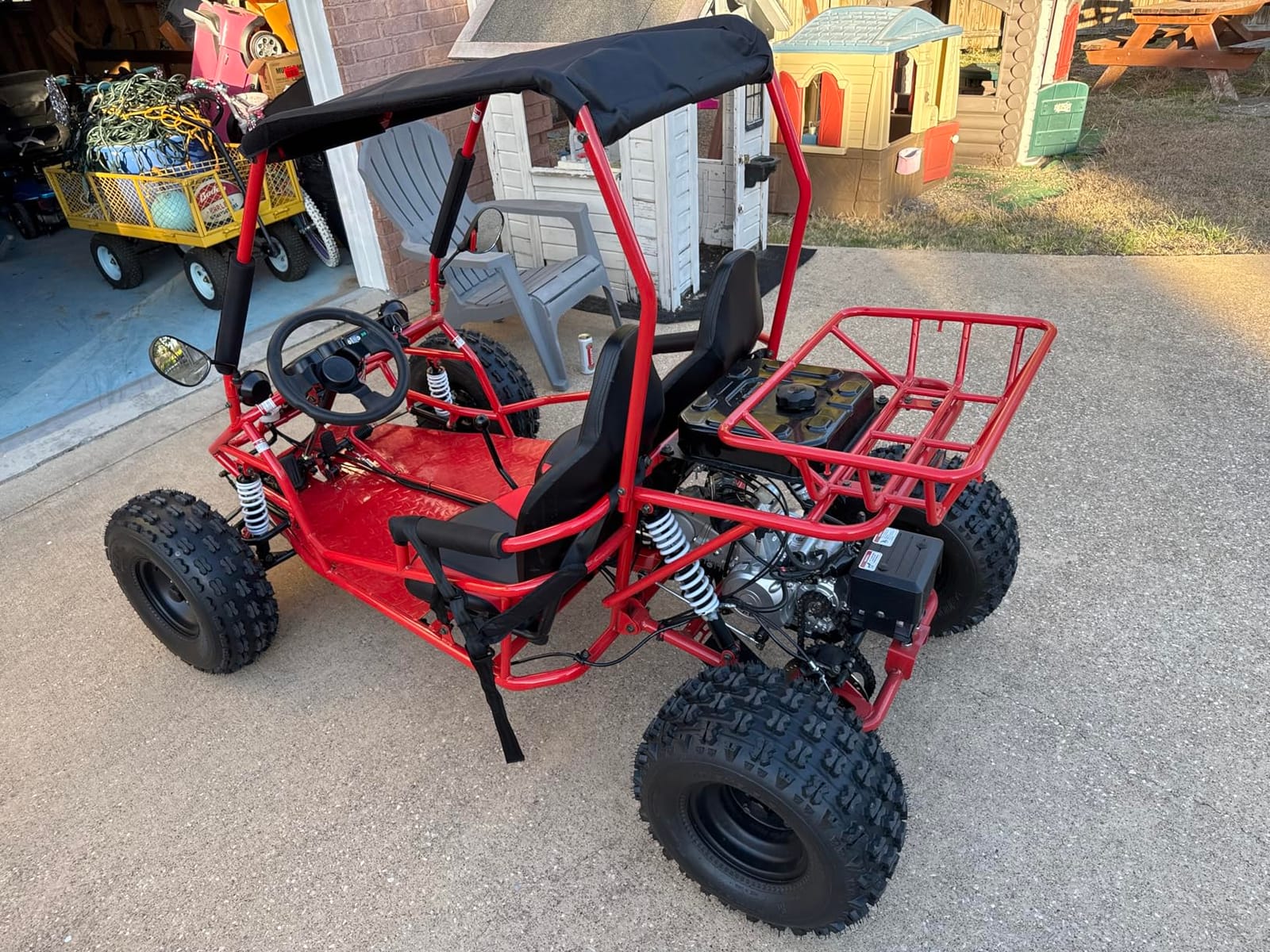 X-PRO Rover 125 Gas Go Kart, 3-Speed Semi-Automatic Transmission with Reverse, Big 19