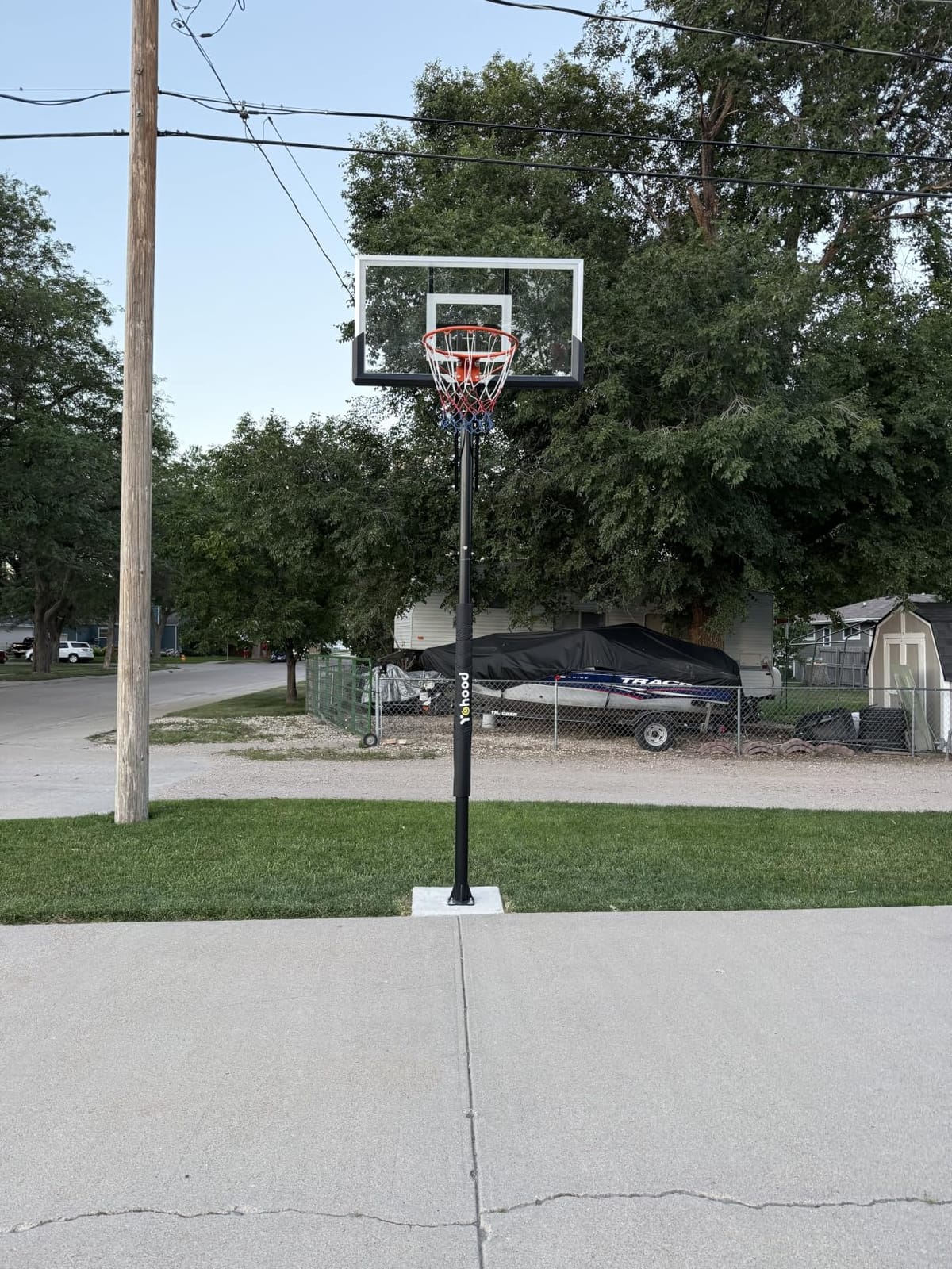 Yohood In Ground Basketball Hoop Outdoor 10FT Adjustable Height with Crank, in-Gound Basketball Goal System with 50 Inch Shatterproof PC Backborad and Solid Steel Rim customer photo 2