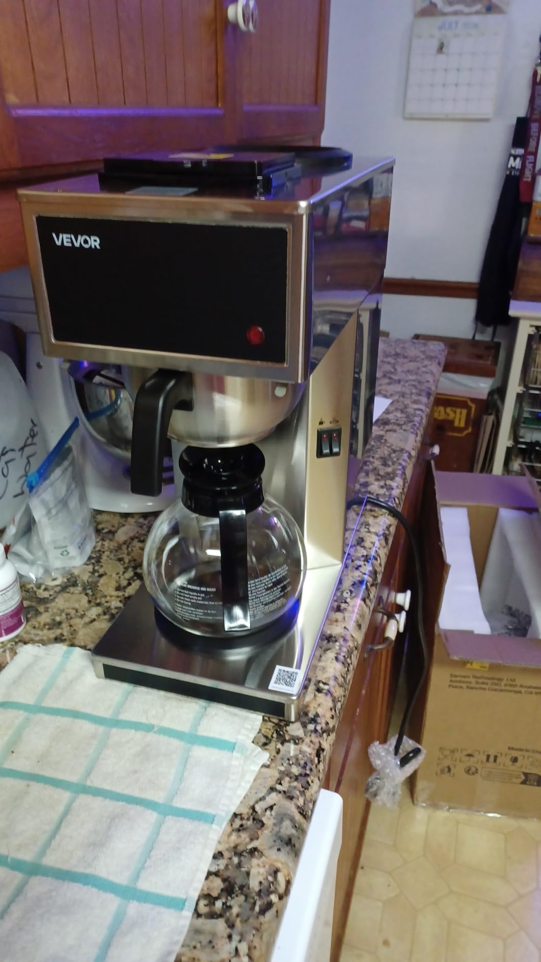 VEVOR Commercial Drip Coffee Maker 12 Cups Coffee Machine Drip Style | High Efficiency for Restaurant Office Home, Stainless Steel Coffee Brewer, with 2 Glass Carafes and 2 Decanter Warmer Plates customer photo 1