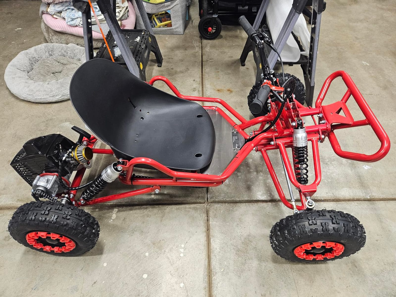 Gas Powered Go Kart, 2 Stroke Go Kart for Adults & Kids with Premium Steel Tubular Frame, Off-Road Kart with 6