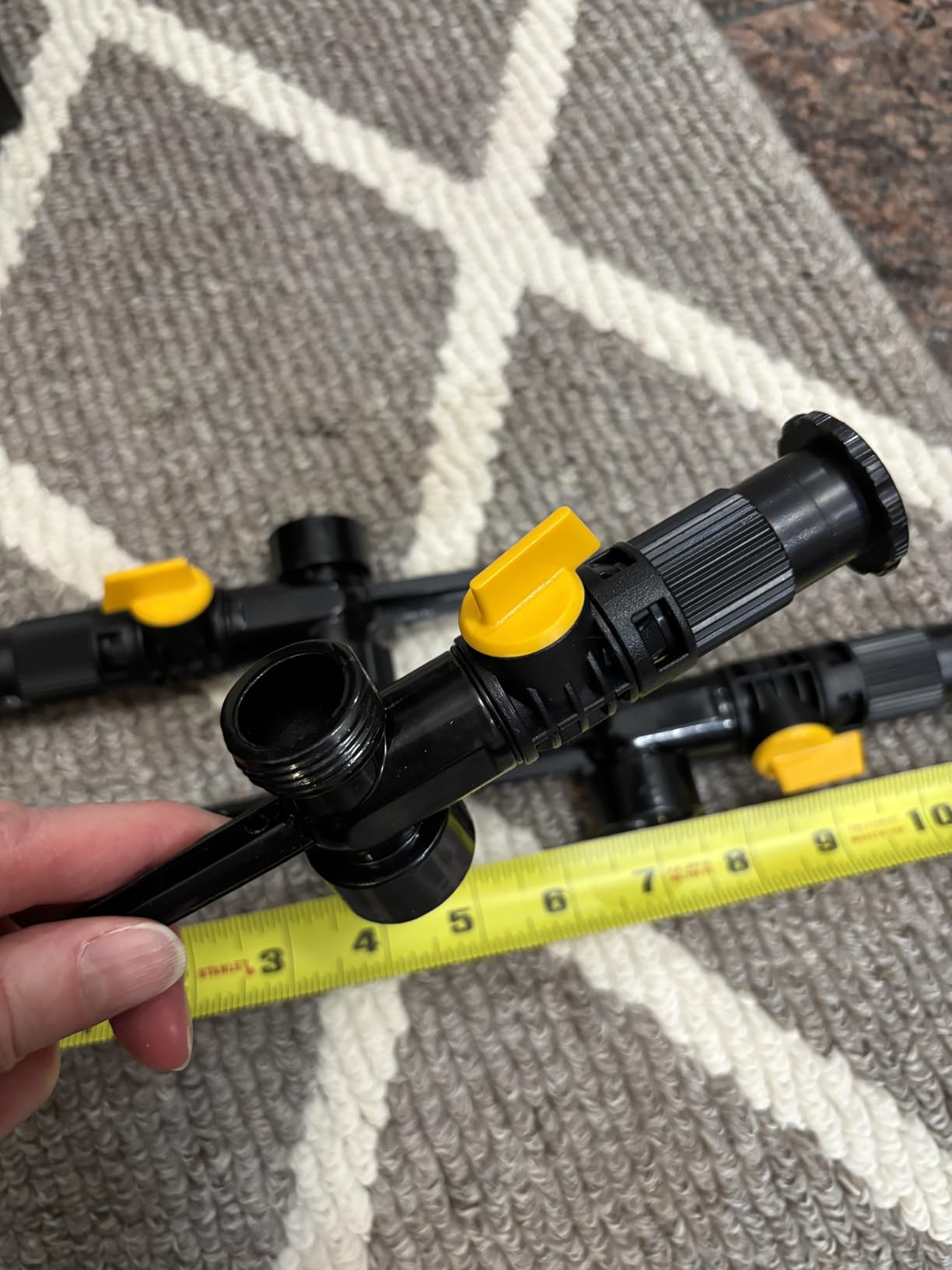 RESTMO Above Ground Sprinkler System, Irrigation Sprinklers for Yard, Green | DIY Flexible Metal Spike Sprinkler, Tool-Free, Adjustable Angle/Flow, 3 Sprinklers & 30ft Hose customer photo 2