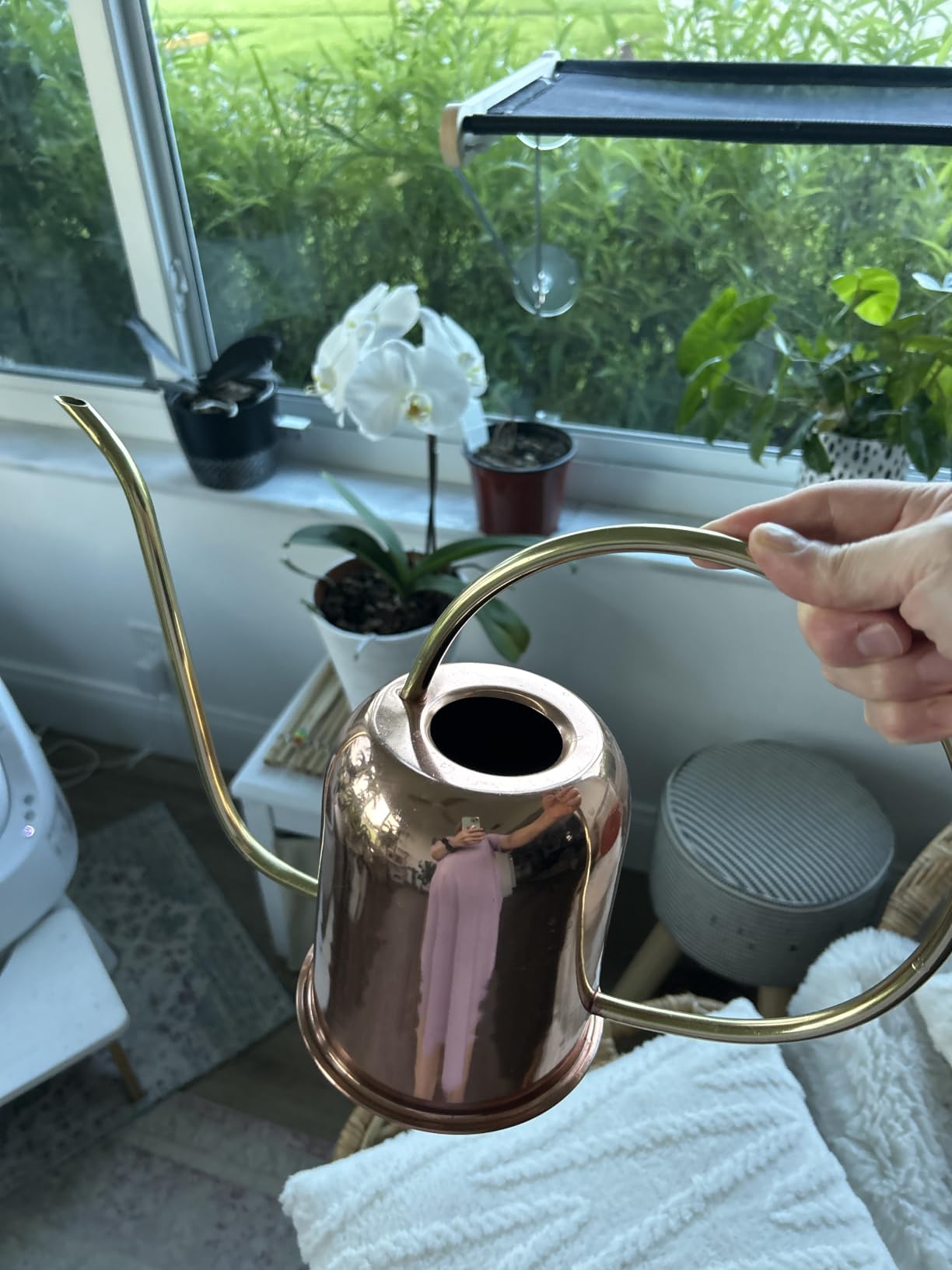 Copper Watering Can Indoor Plants - 48oz Long Spout Precise Small Water Can for Plants, Bonsai, Succulents, Houseplants, or Garden - Metal Inside or Outdoor Plant Watering Cans by Kings County Tools customer photo 1