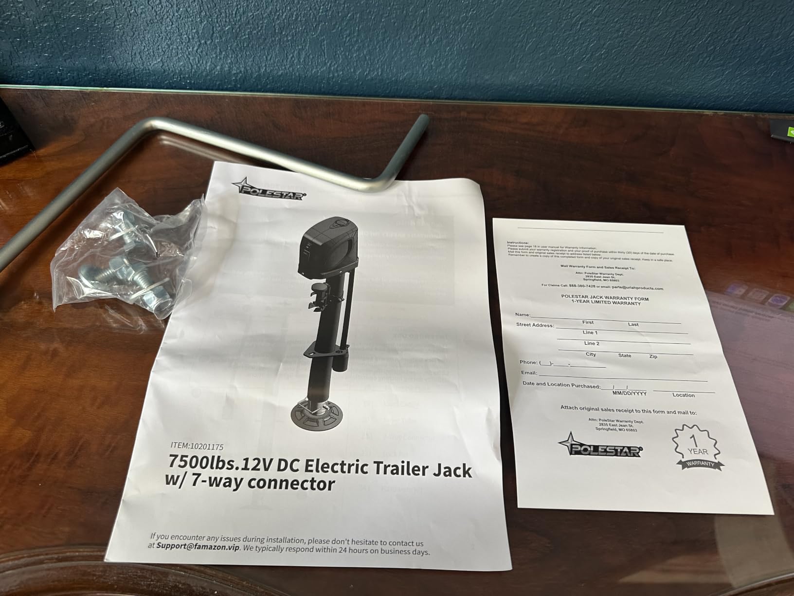 POLESTAR Electric Trailer Jack, 7500lbs Electric Power A-Frame Tongue Jack | with Waterproof Protective Cover & LED Light for Travel Trailer Camper, RV, 12V DC 7-Way Plug, 9