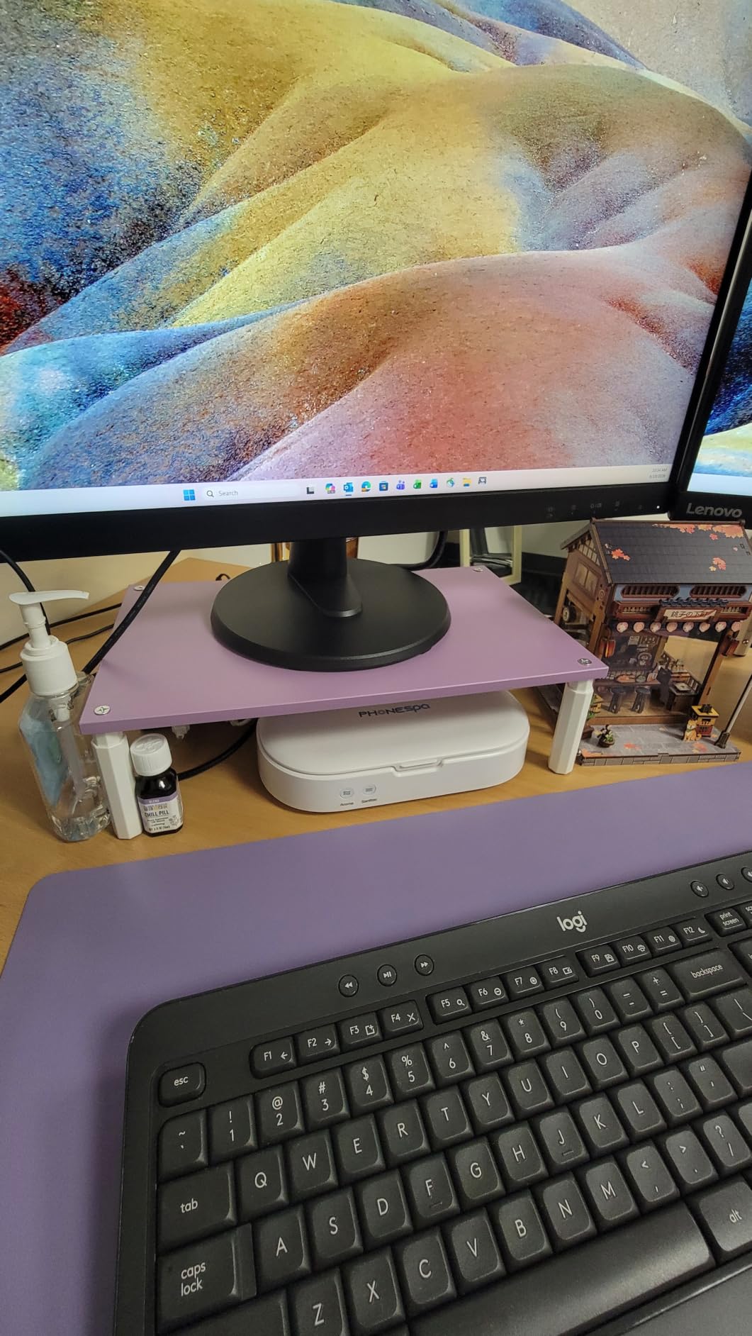 Adjustable Monitor Stand Riser for Desk, Computer & Laptop Stand, Desk Organizers and Accessories, Office Desk Accessories & Workspace Organizer for Home Office, Brown Wood customer photo 2