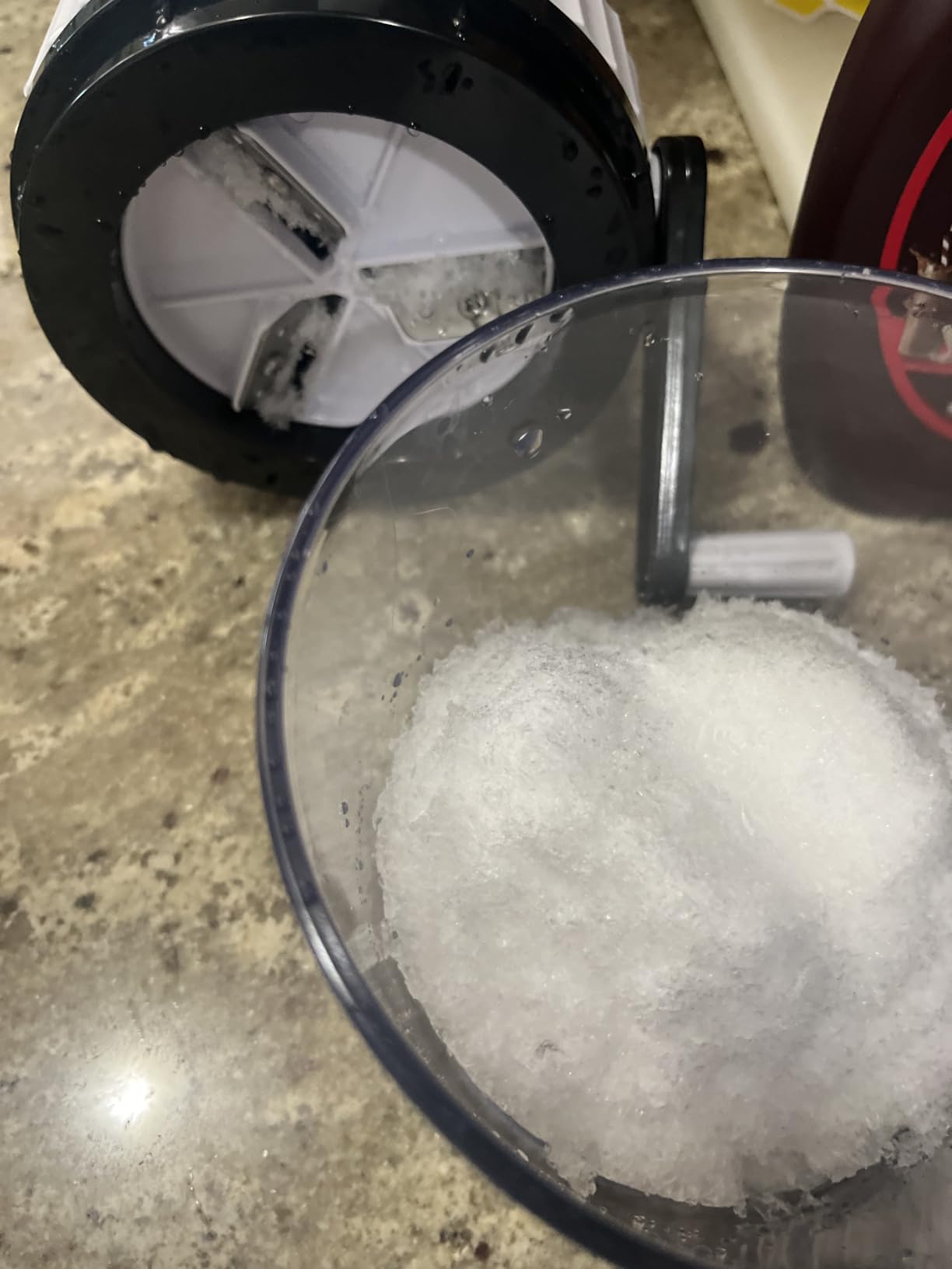 Hand Crank Snow Cone Machine Maker Fluffy Shaved Ice Snowcones | Manual Shaved Ice Machine, Fast Shaving, Easy for Kids, Summer Smoothies Slushies, Portable for Party, Camping, Travelling customer photo 1