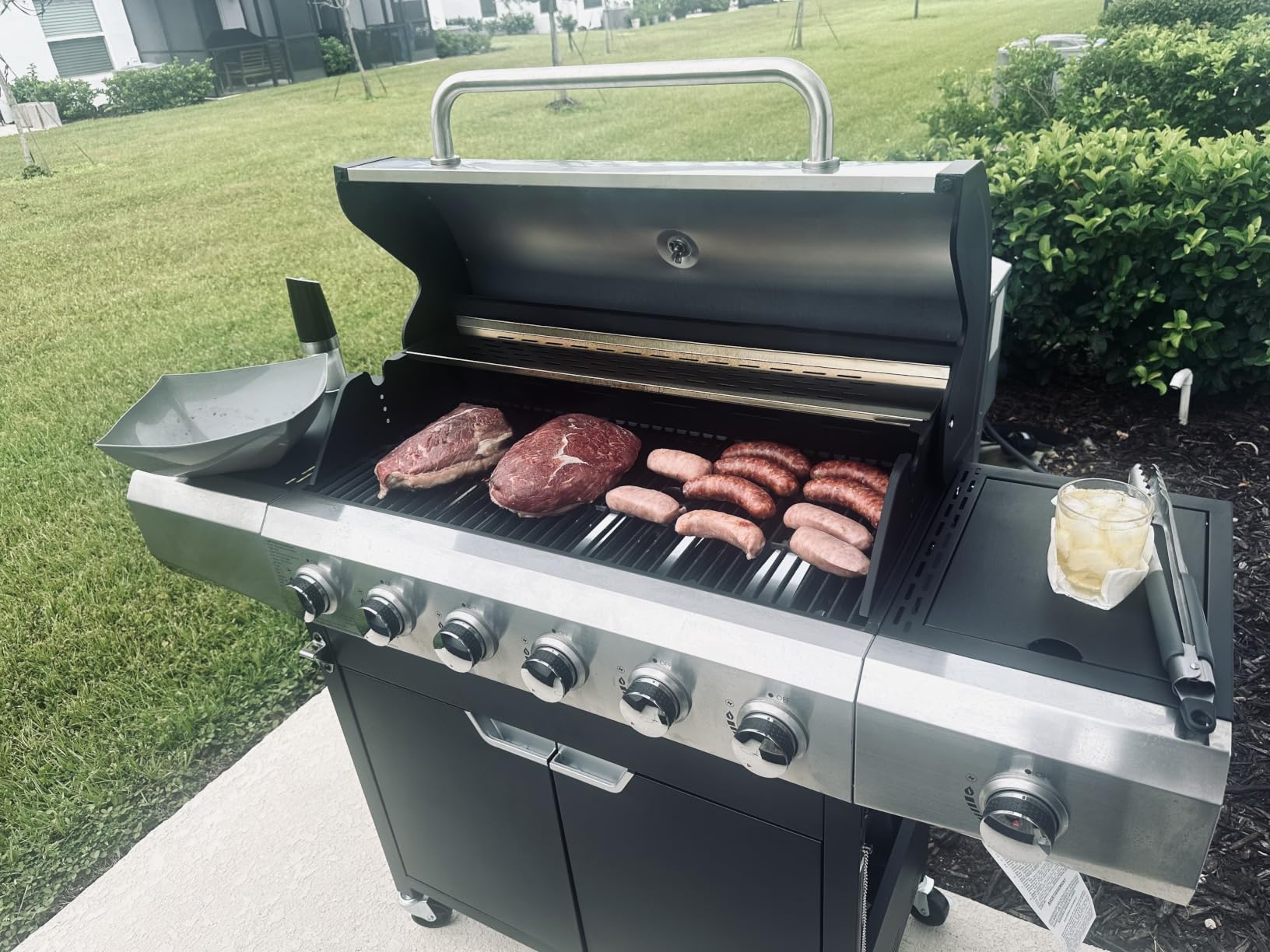 Endark Upgraded 68,500 BTU 6-Burner Propane Gas Grill with Side Burner | Stainless Steel Outdoor BBQ Grill with Porcelain Grates & Wheels customer photo 2
