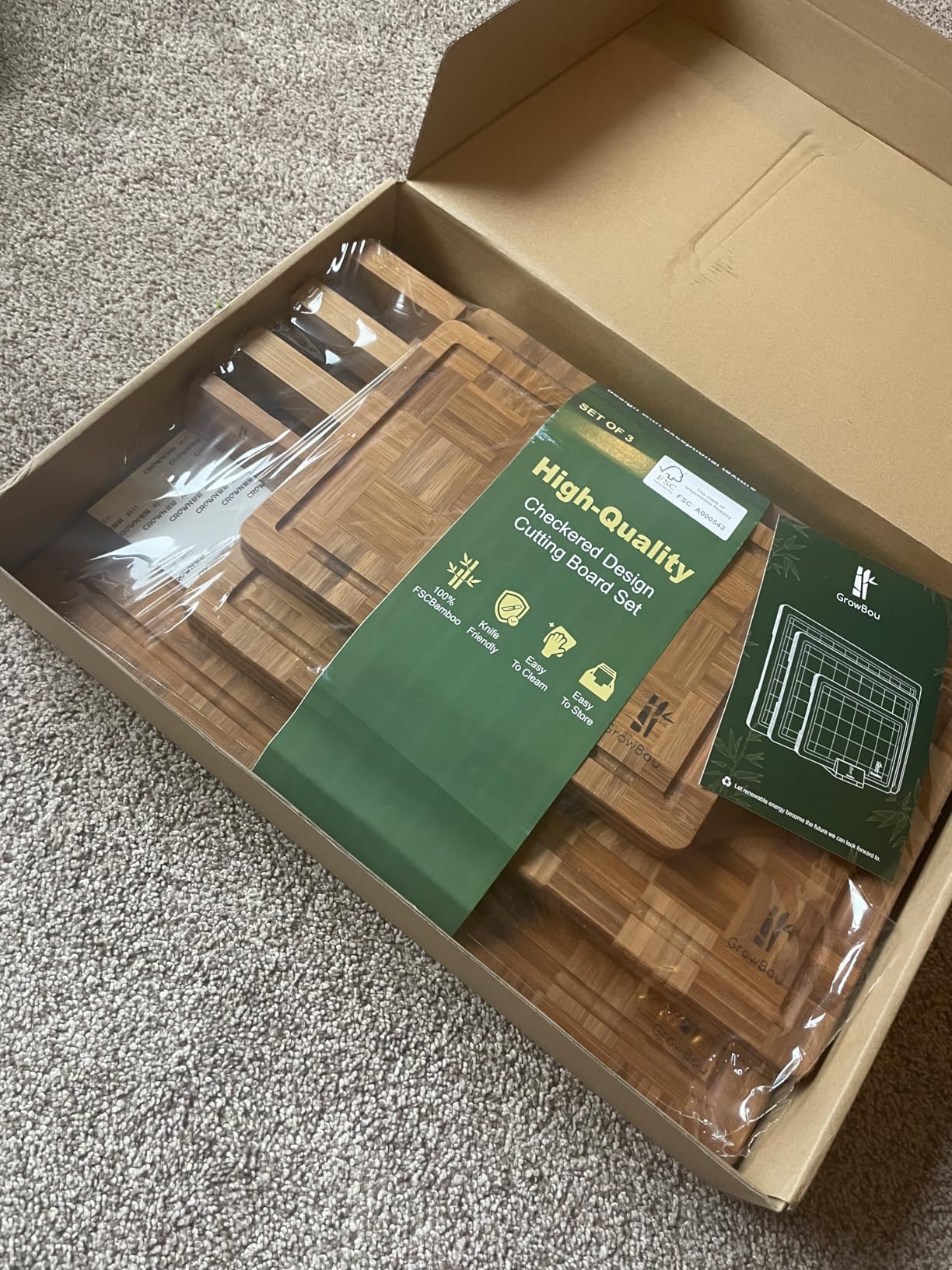 Extra Large Bamboo Cutting Boards, 3-Pack Heavy Duty Bamboo Cutting Boards Set with Juice Grooves & Non-Slip Feet - Extra Large Thick Wood Chopping Board for Meat, Fruits & More, Non-Toxic & Durable customer photo 2
