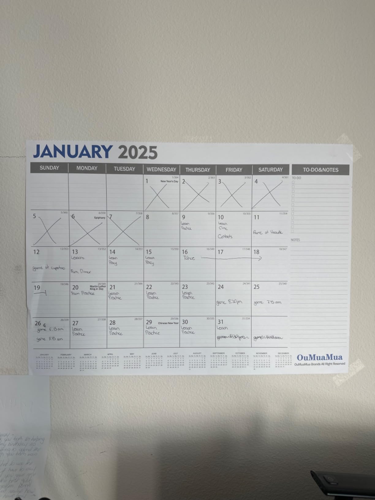 OuMuaMua Large Desk Calendar 2026-2027, 19 Months, 22