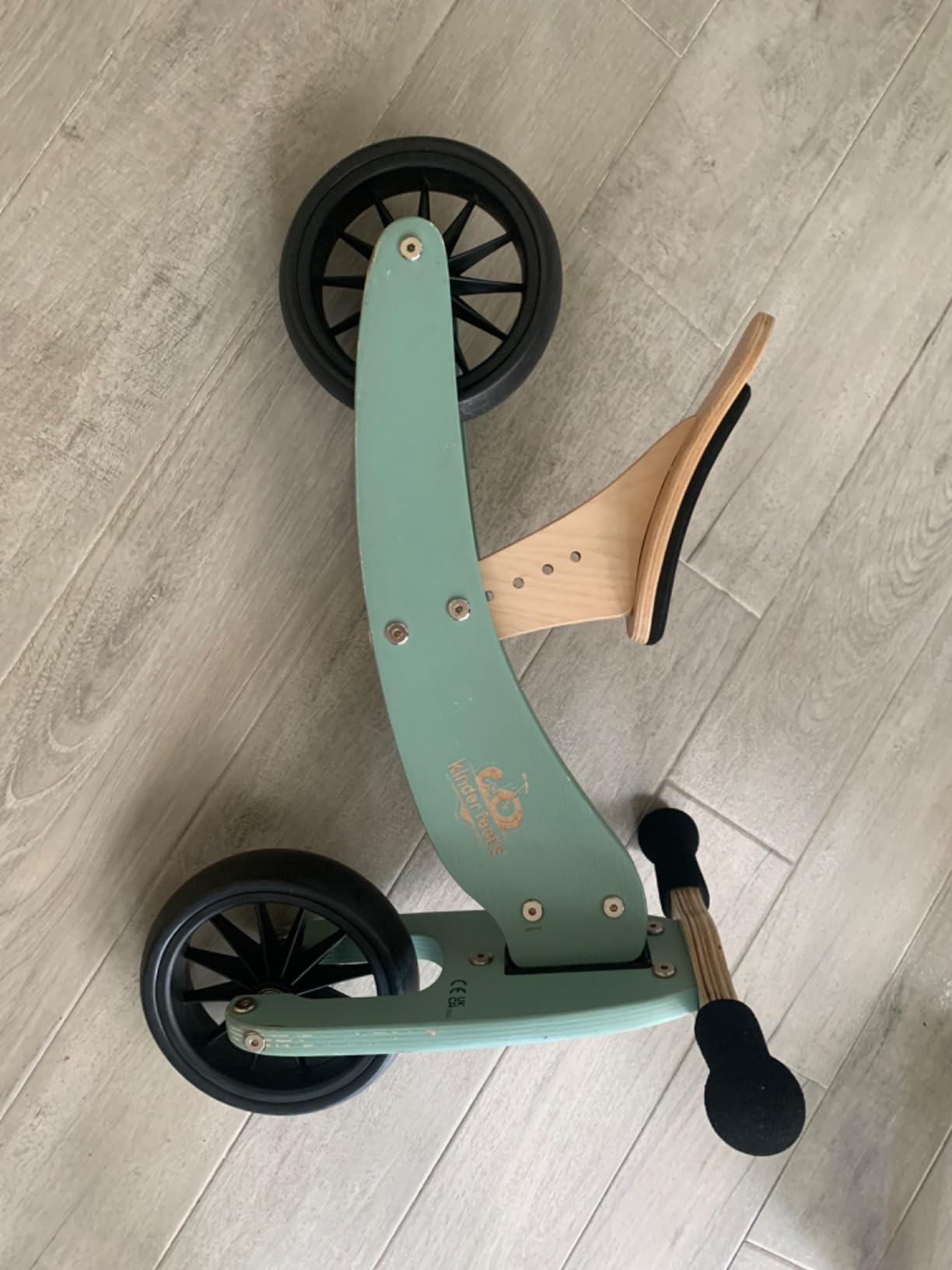 Kinderfeets Tiny Tot 2-in-1 Wooden Balance Bike & Tricycle for Toddlers 12-24 Months - Adjustable Seat, Puncture-Proof Tires, Pedal-Free Ride-On Training Bike customer photo 1