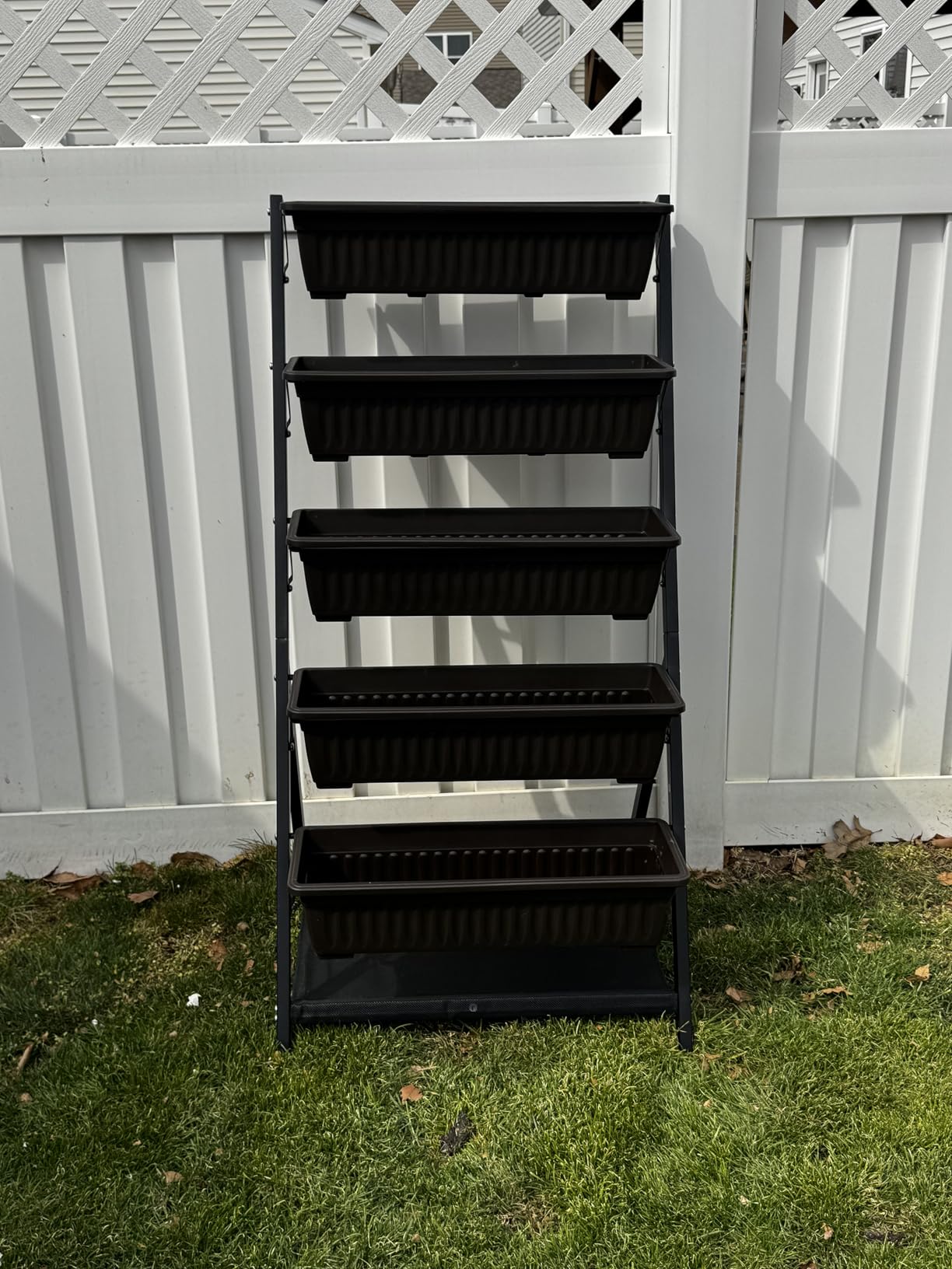 5-Tier Vertical Garden Bed Planter Boxes with Drainage System & Storage Space, Freestanding Vertical Garden Planter with 5 S-Hooks for Plants Vegetables Flowers Herbs in Garden Patio Yard customer photo 1