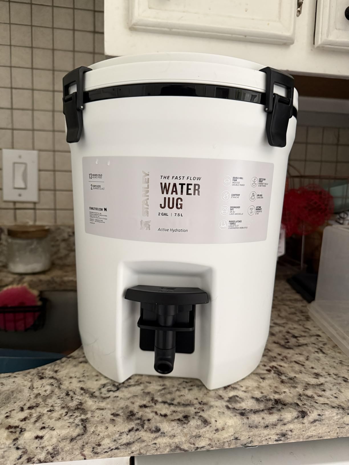Stanley Adventure Fast Flow Water Jug | Leakproof Ice Water Dispenser | Insulated Beverage Cooler | Easy Pour Spigot and Latched Foam Lid | BPA-Free customer photo 2