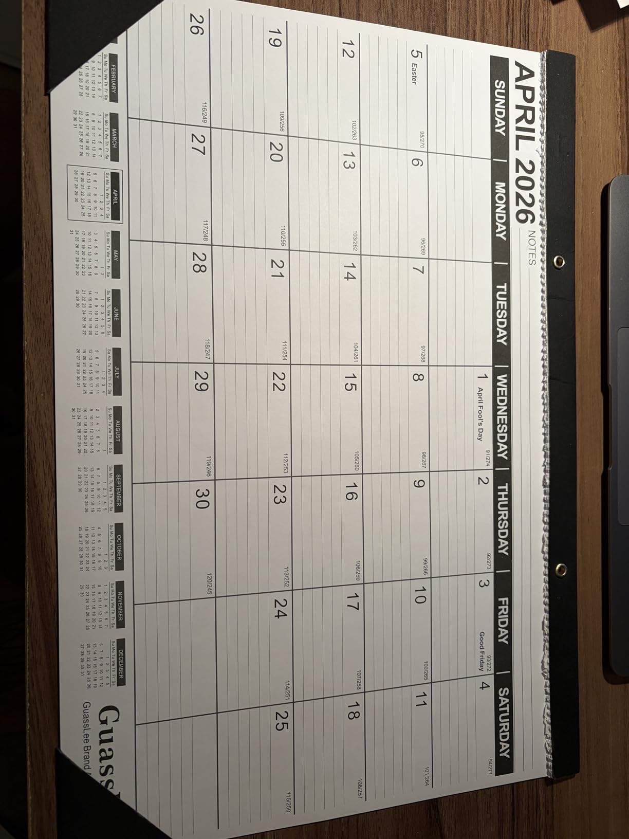 GuassLee Extra Large Desk Calendar 2026, 19 Months Jumbo Desk/Wall Calendar from Jun. 2026 through Dec. 2027, 30 x 20 Inches Hanging Planner with Julian Date, Notes customer photo 2