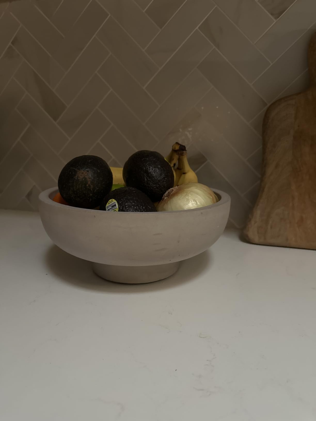 OAKOA Large Decorative Bowl - Stone Fruit Bowl - Stone Bowl Decorative customer photo 1
