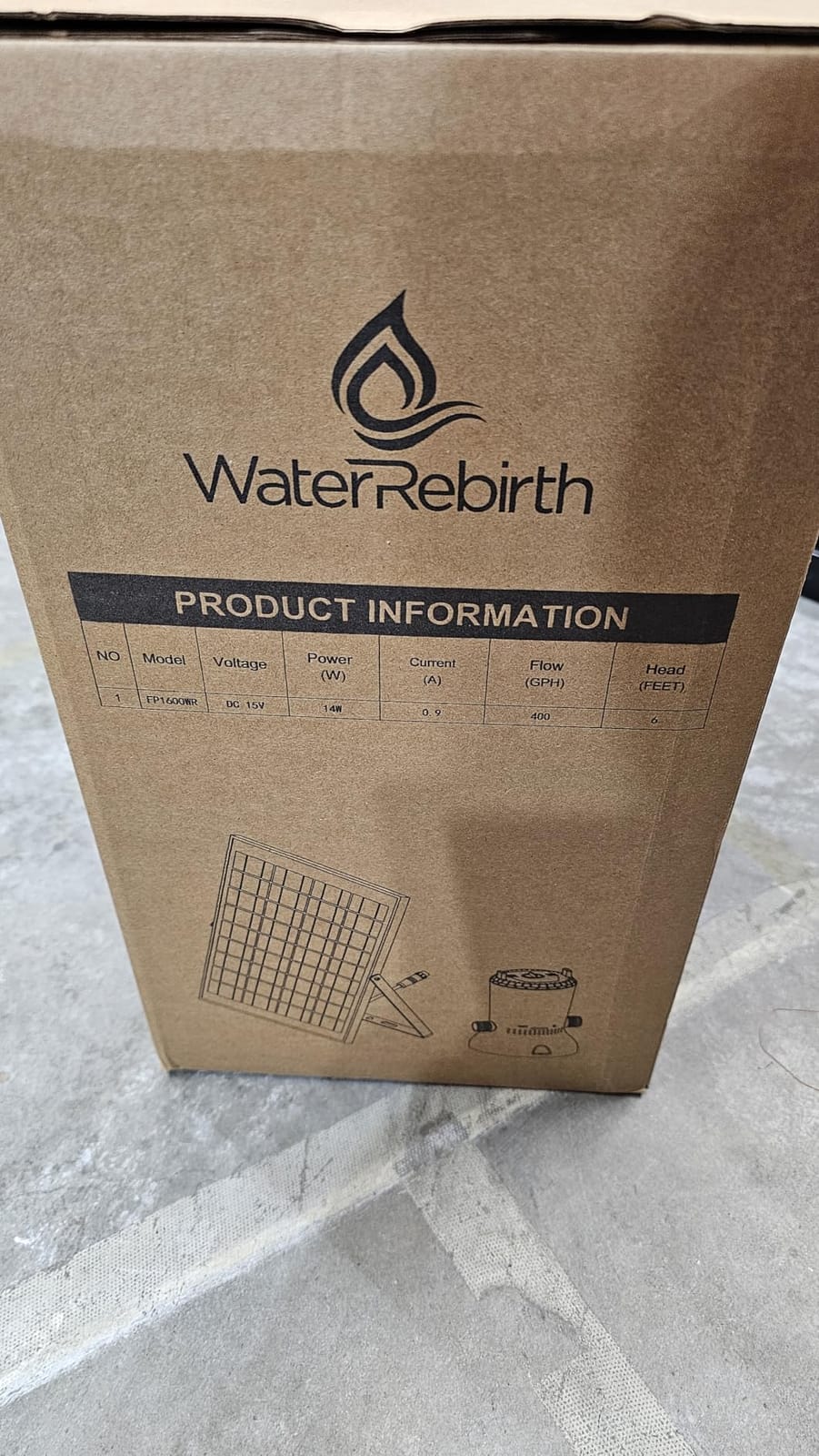 WaterRebirth Dual-Power Solar Pool Filter Pump 400 GPH, FP1600WR Above Ground Pool Filtration System with 20W Solar Panel & AC Adapter, IPX8 Waterproof, for Swimming Pools up to 1320 Gallons customer photo 1