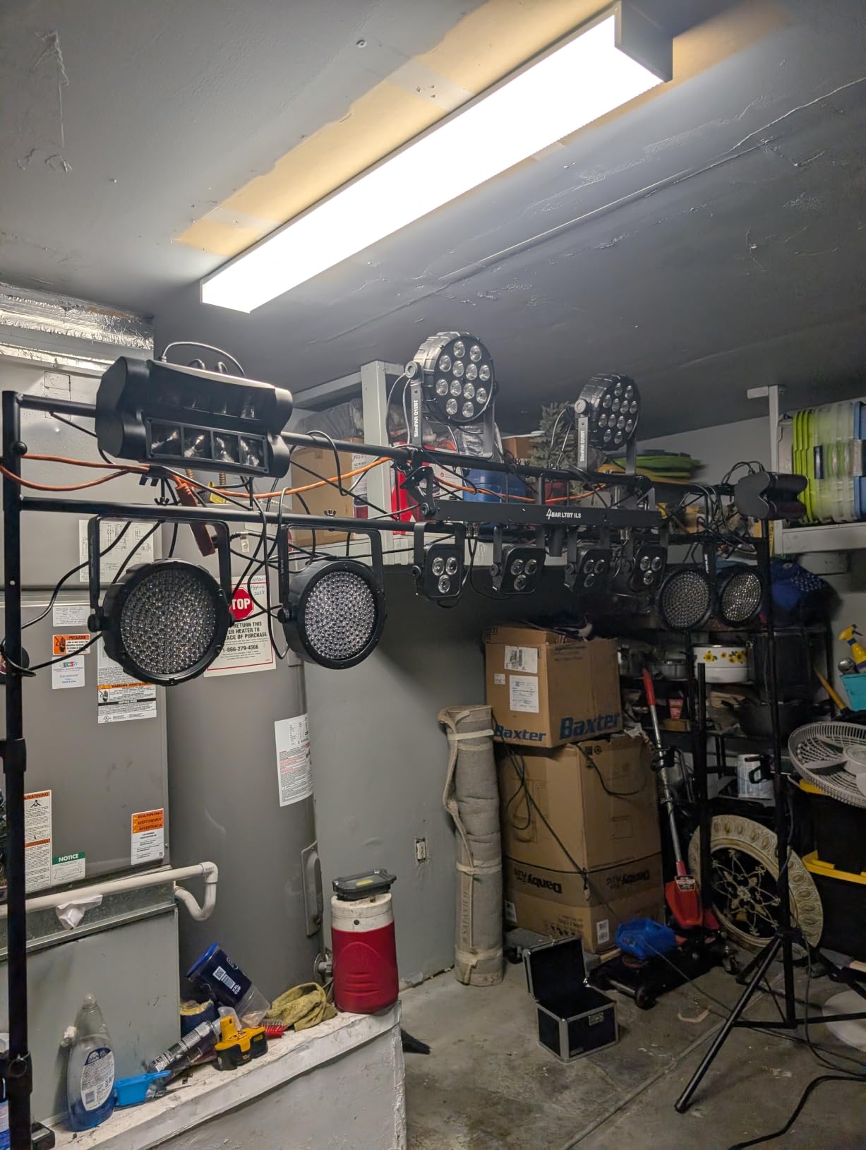 Goplus DJ Light Stand, Lighting Truss System with 12 Lights Hold 110LBS Capacity, 10-Level Adjustable Heights, 2 Folding Tripods, Metal Stage Lighting Stand for Audio Stage (Lights not Included) customer photo 2