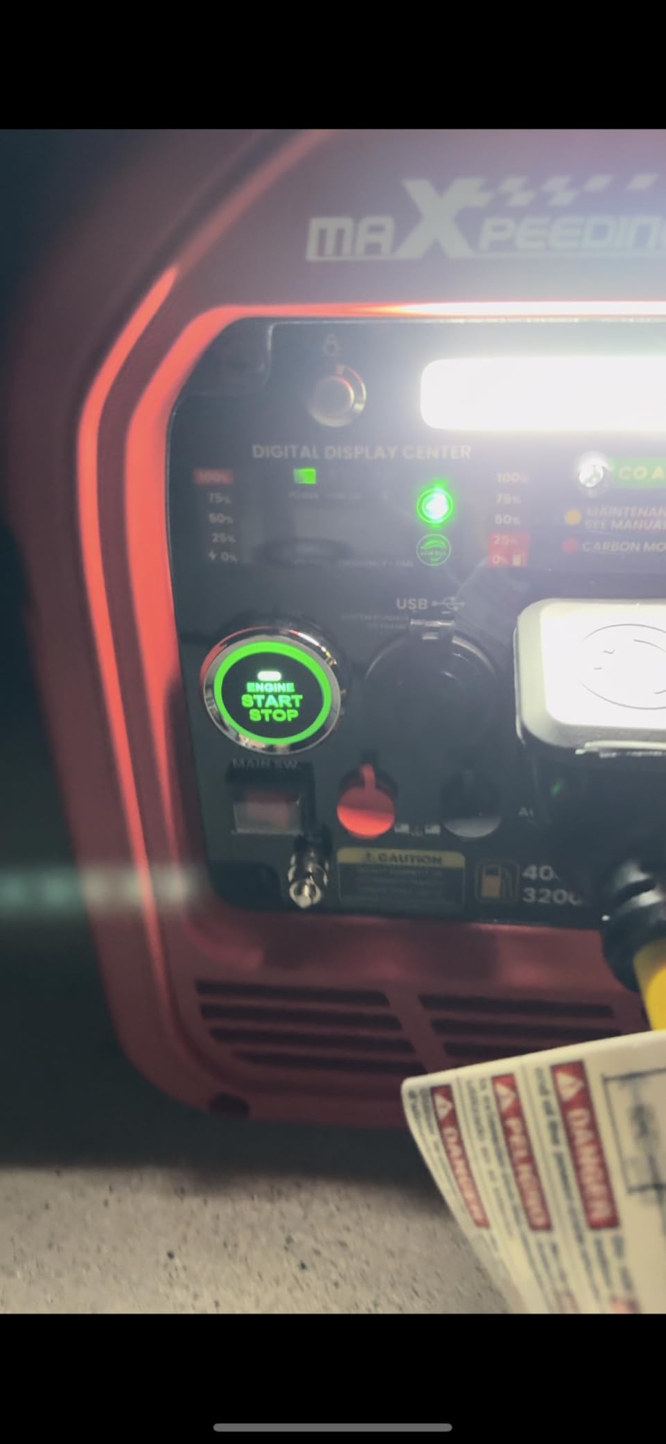 maXpeedingrods 6900 Watt Dual Fuel Inverter Generator w/CO Sensor,RV Charge | Gas and Propane Powered,120V/240V Dual Votage Output,Remote & Electric Start, MXR6900DER,CO Alarm,Outdoor Camping, RV Ready customer photo 1
