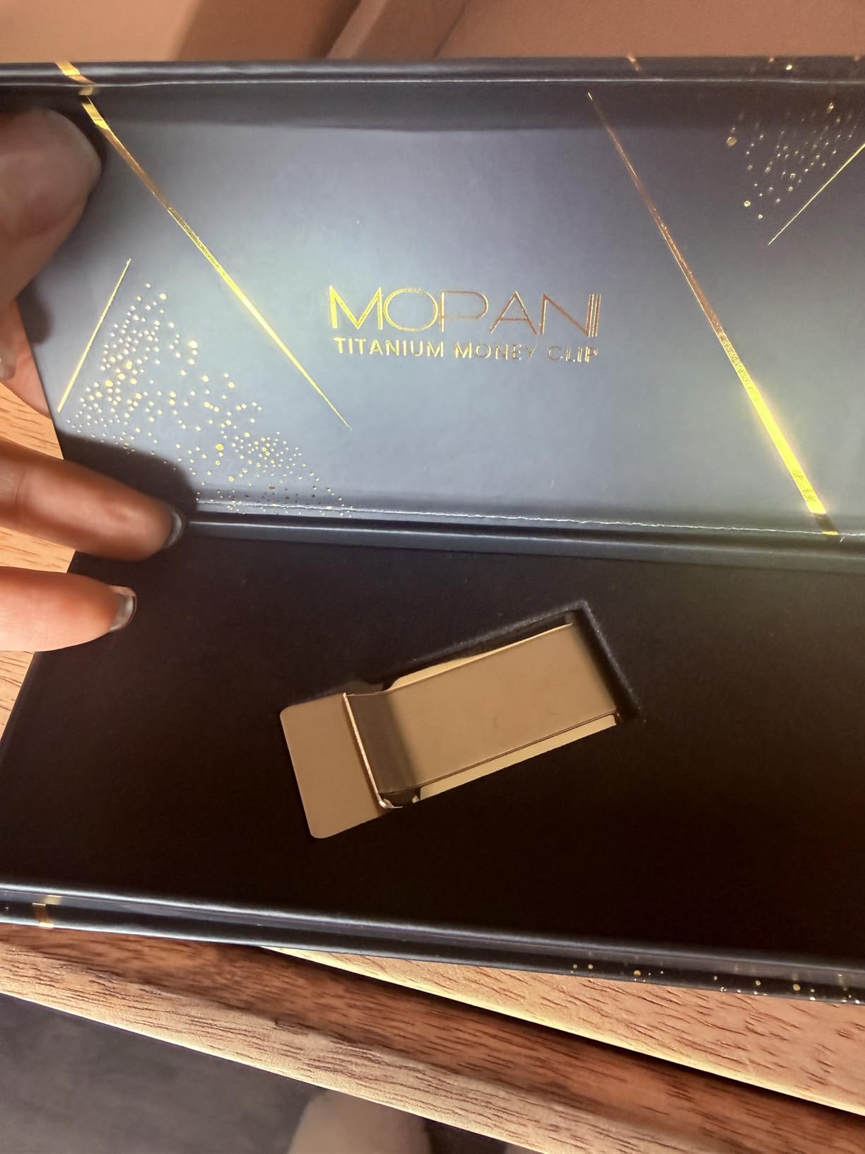 Compact Titanium Wallet & Money Clip - Premium Credit Card Holder and Cash Holder for EDC, Great Gift Idea! Great Christmas Gift, Graduation Gift. Slim Wallet with Money Clip for Cards and Cash (Gold) customer photo 1