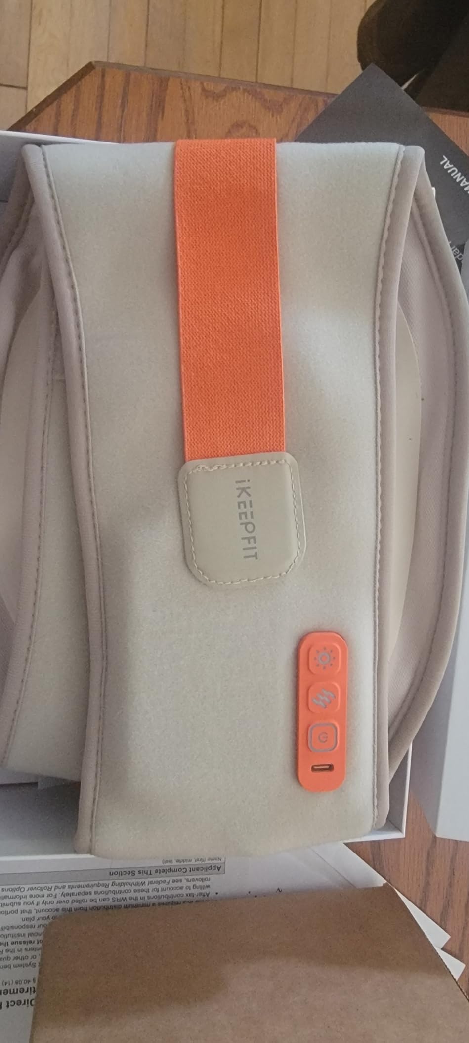 IKEEPFIT Portable Heating Pad for Back, FSA Eligible HSA, Cordless Heat Belt with Massager for Lower Back Pain Relief, Battery Powered 8000 mAh Rechargeable, MAXwarm 3.0, Gift for Women Men 90-310 lb customer photo 1