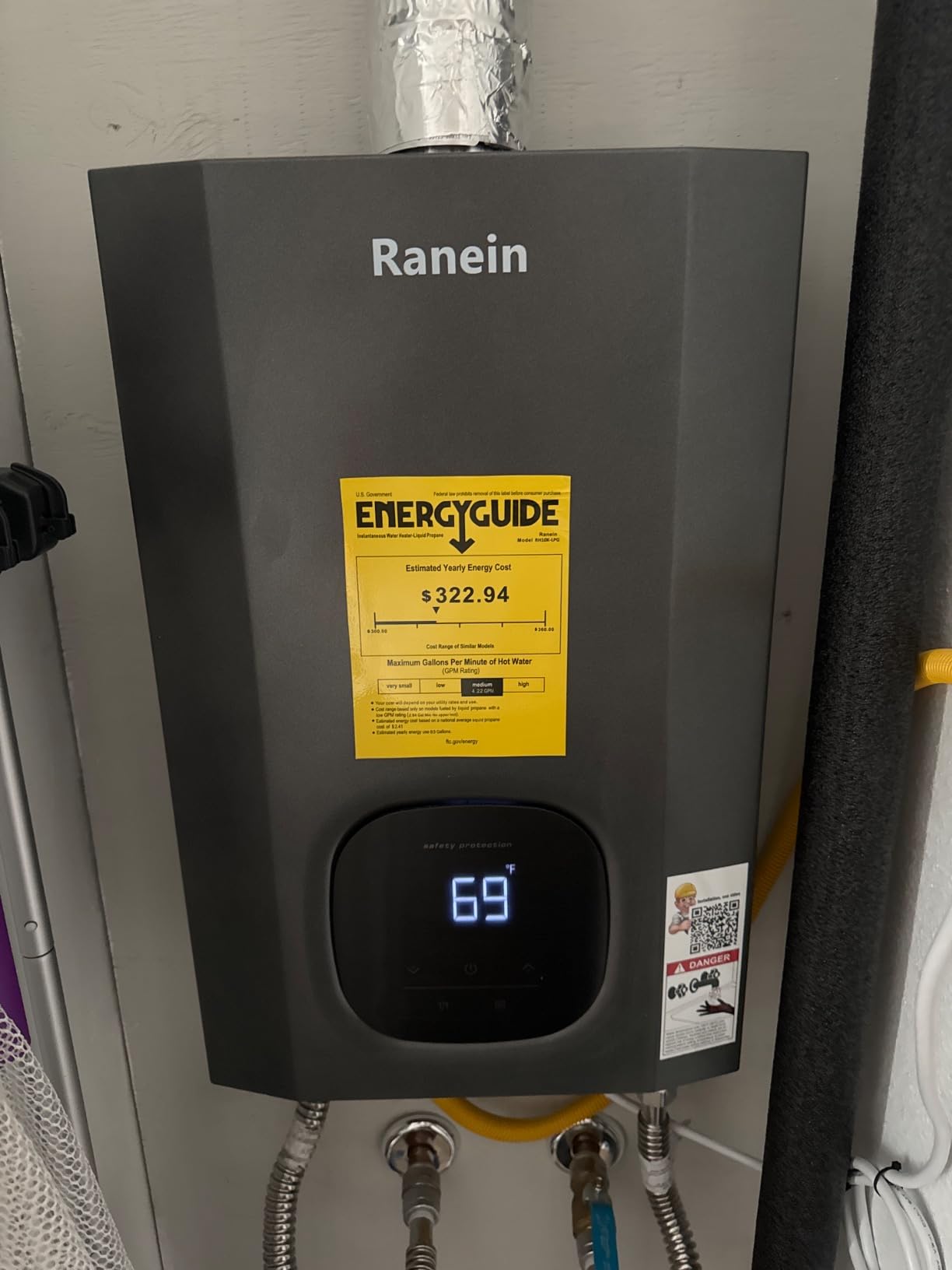 Ranein Propane Gas Tankless Water Heater, 5.3 GPM, 130,000 BTU, Outdoor customer photo 2