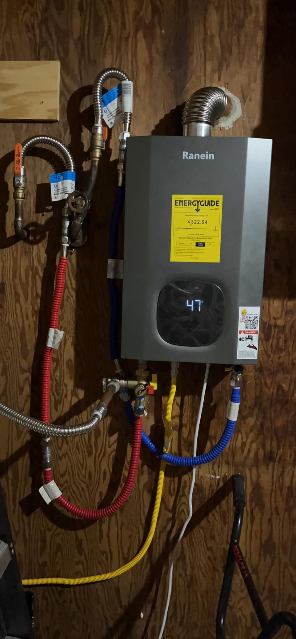 Ranein Natural Gas Tankless Water Heater, 8.5 GPM, 190,000 BTU, Indoor | Endless hot water for large home, 4-6 water points, anti-freeze, LED, wall mount, high flow, energy saving, for bathroom customer photo 2