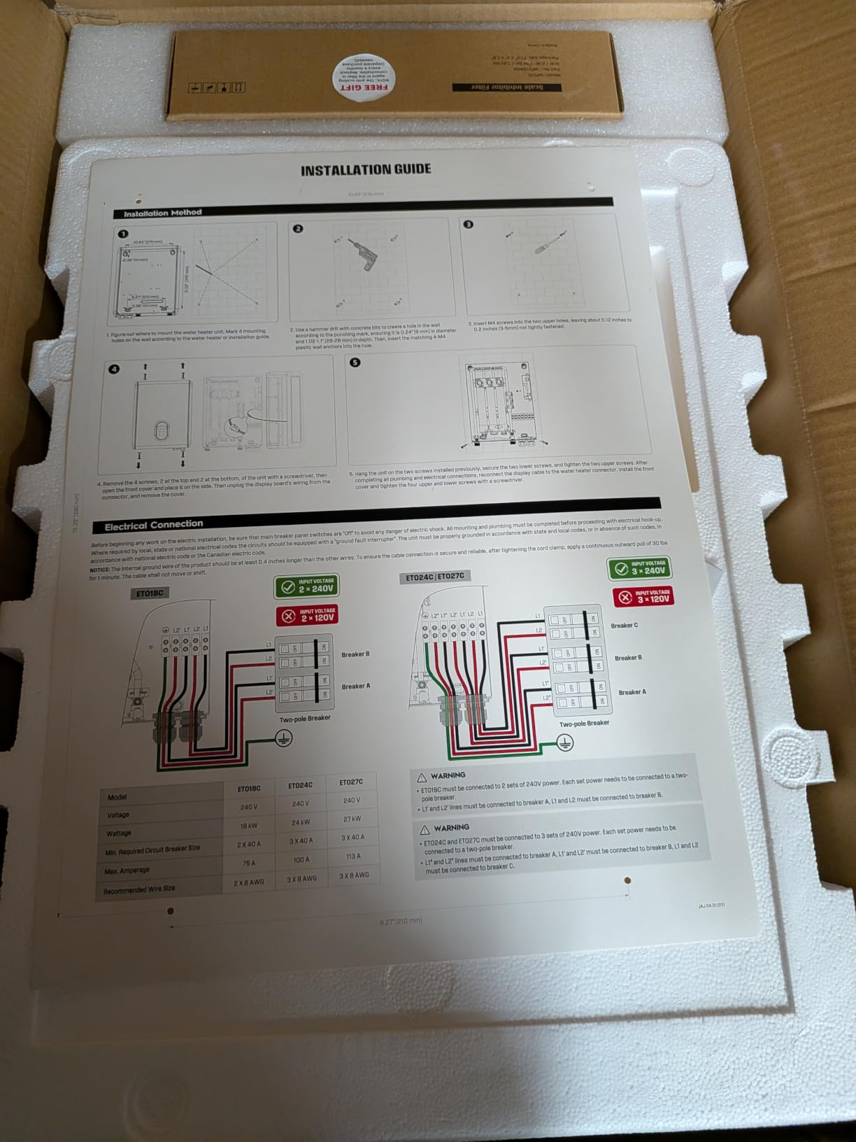 Westinghouse Wifi Tankless Water Heater Electric, 24kW 240V, Copper Element, Max 5.6 GPM Whole House customer photo 2