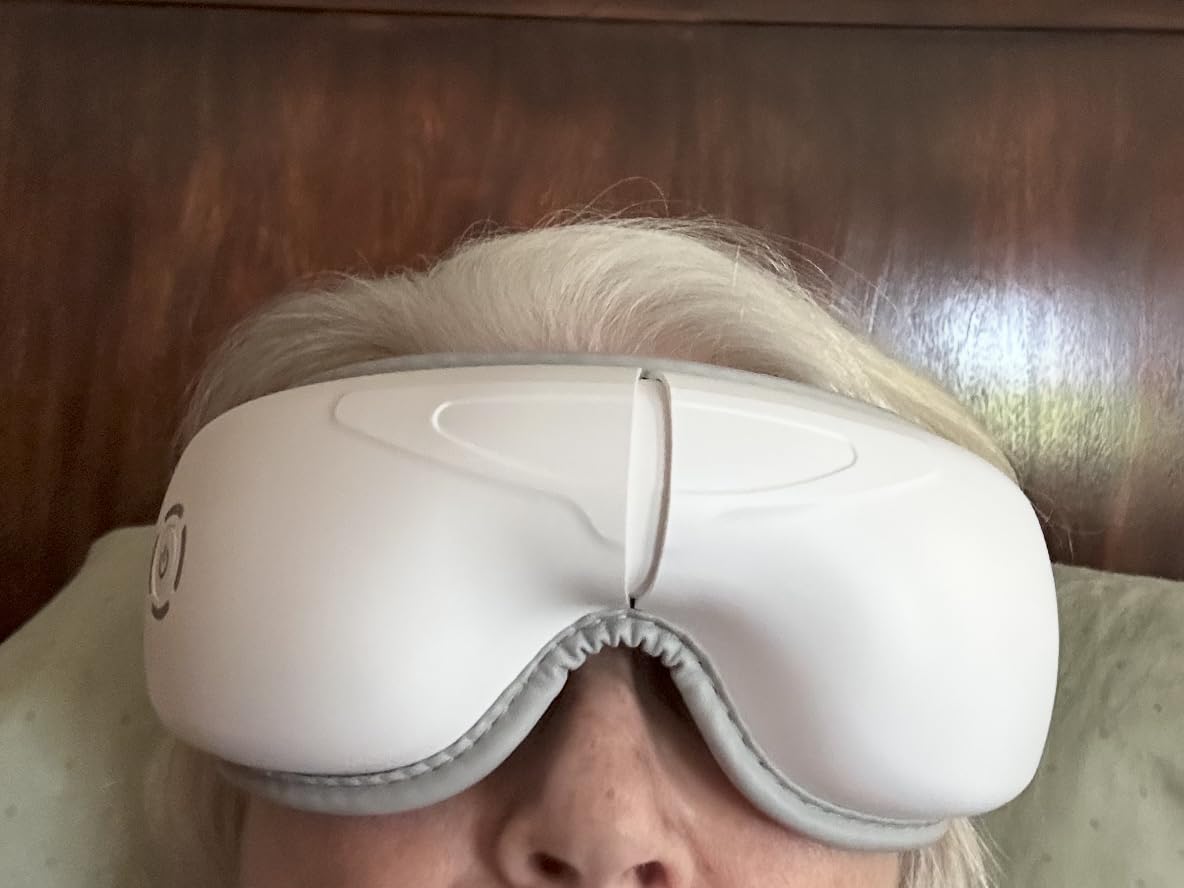 STRIDEFLOW Eye Massager with Heat, Migraine Mask & Headache Relief, FSA/HSA Eligible, Dry Eye Relief, GENTLE Warmth & LIGHT Compression, Cooling Gel Eye Mask, Foldable Rechargeable customer photo 2