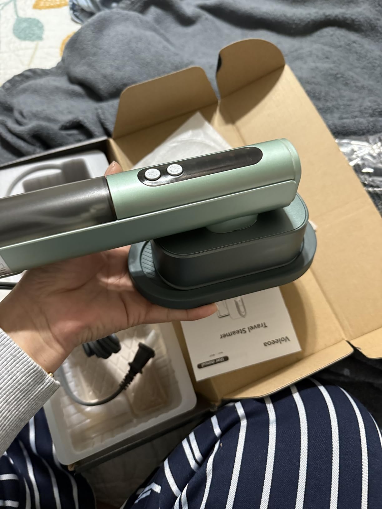 Travel Steamer for Clothes, Dual Voltage 100-240V, Portable Steamer & Iron, 15s heat-up, 2 in 1 Handheld Garment Steamer & Iron, 3 steam modes, 105ml tank for International Travel Global, Europe customer photo 2