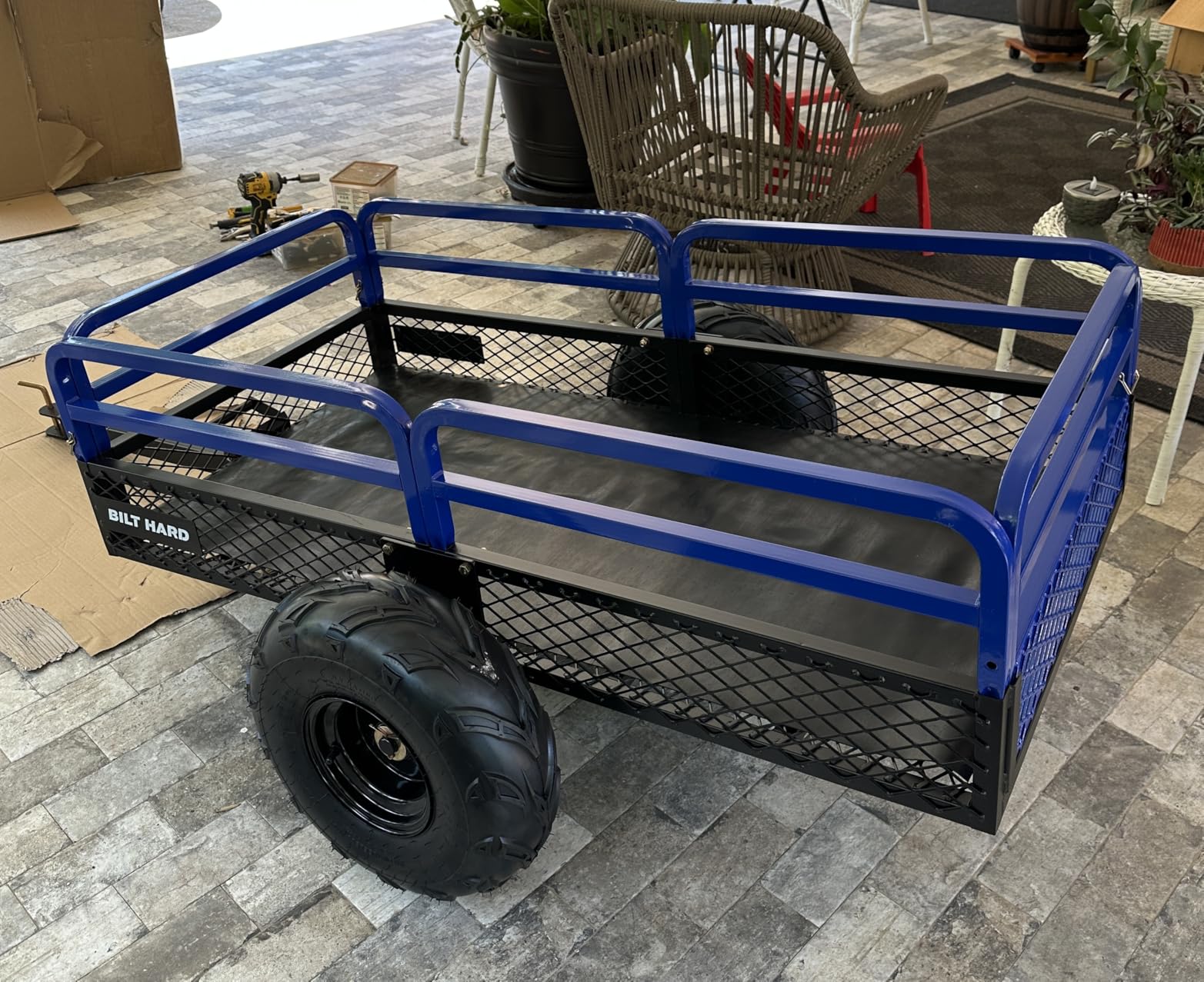 BILT HARD Heavy Duty 1500 lbs Capacity ATV Dump Cart, 11 Cu.Ft Tow Behind Garden Trailer, Pull Behind Yard Dump Trailer for Mowers, Tractor, ATVs customer photo 1