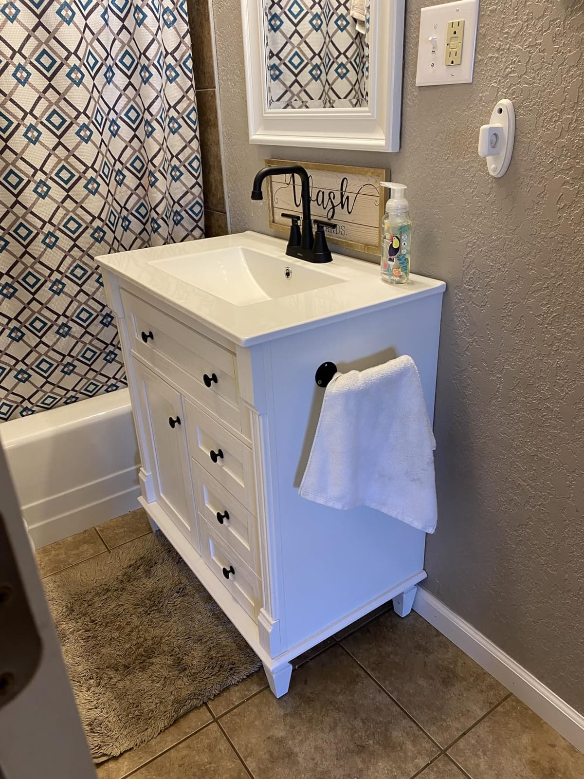 LIKIMIO 30 Inch Bathroom Vanity with Sink, Adjustable Solid Wood Legs | Modern Bathroom Storage Cabinet with Towel Holder, Tip-Out Drawer, 2 Drawers & Adjustable Shelf, Nature customer photo 1