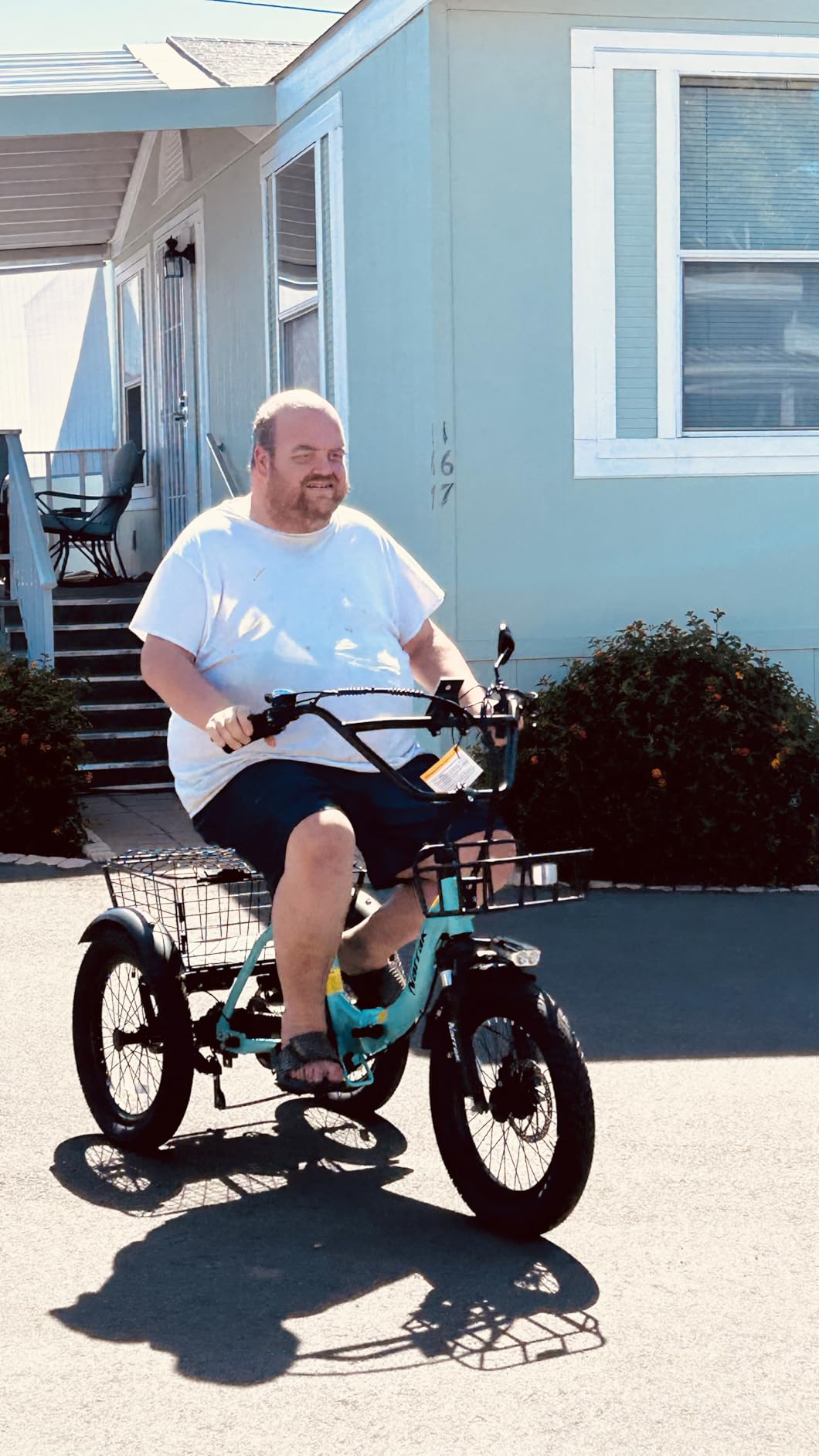 NARRAK Electric Tricycle for Adults, Fat Tire Folding Electric Trike, 3 Wheels Electric Bicycle Bikes, Peak 1100W Step-Thru Etrike with Removable Battery and Large Basket customer photo 1