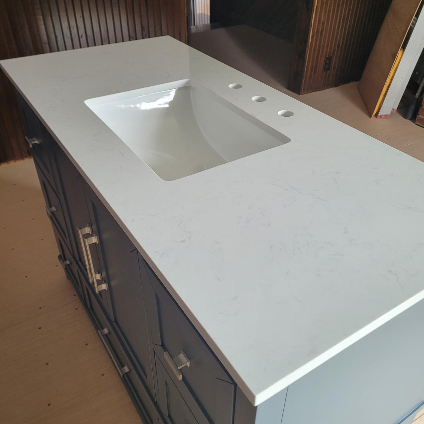 48 Inch Fully Assembled Bathroom Vanity with Sink, Modern Solid Wood Vanity with Soft Closing Doors & Dovetail Drawers, 48 Inch Vanity with Sink, Engineered Stone Top, Steel Blue customer photo 1