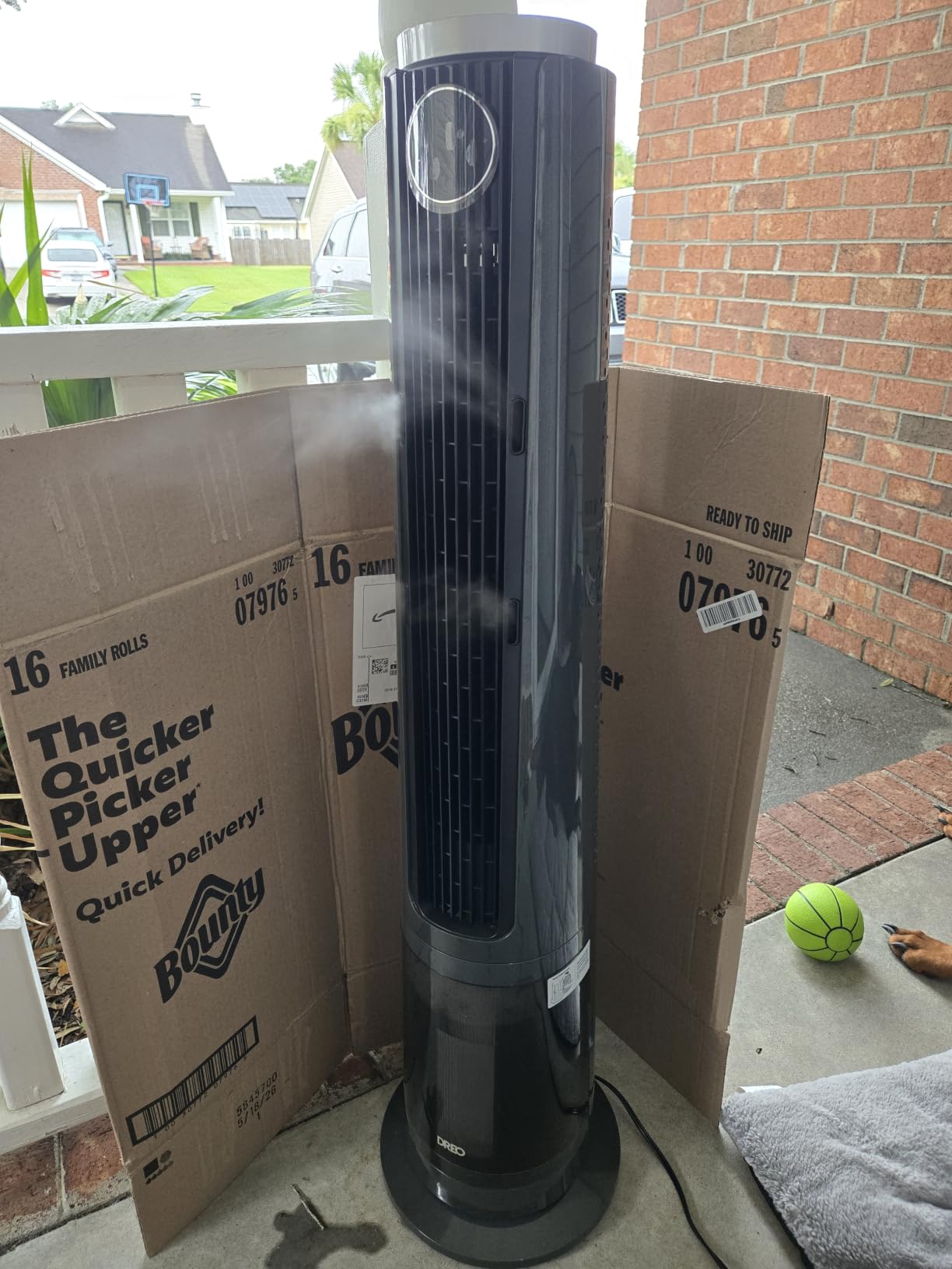 DREO TurboCool Misting Fan 765S, Fans that Blow Cold Air, 10°F Cooling Fan | 34ft/s Fast Evaporative Air Cooler, 6L Tank, 20 dB Quiet DC Motor, 90° Tower Fan with 12 Speeds, 4 Modes for Home, Silver customer photo 1