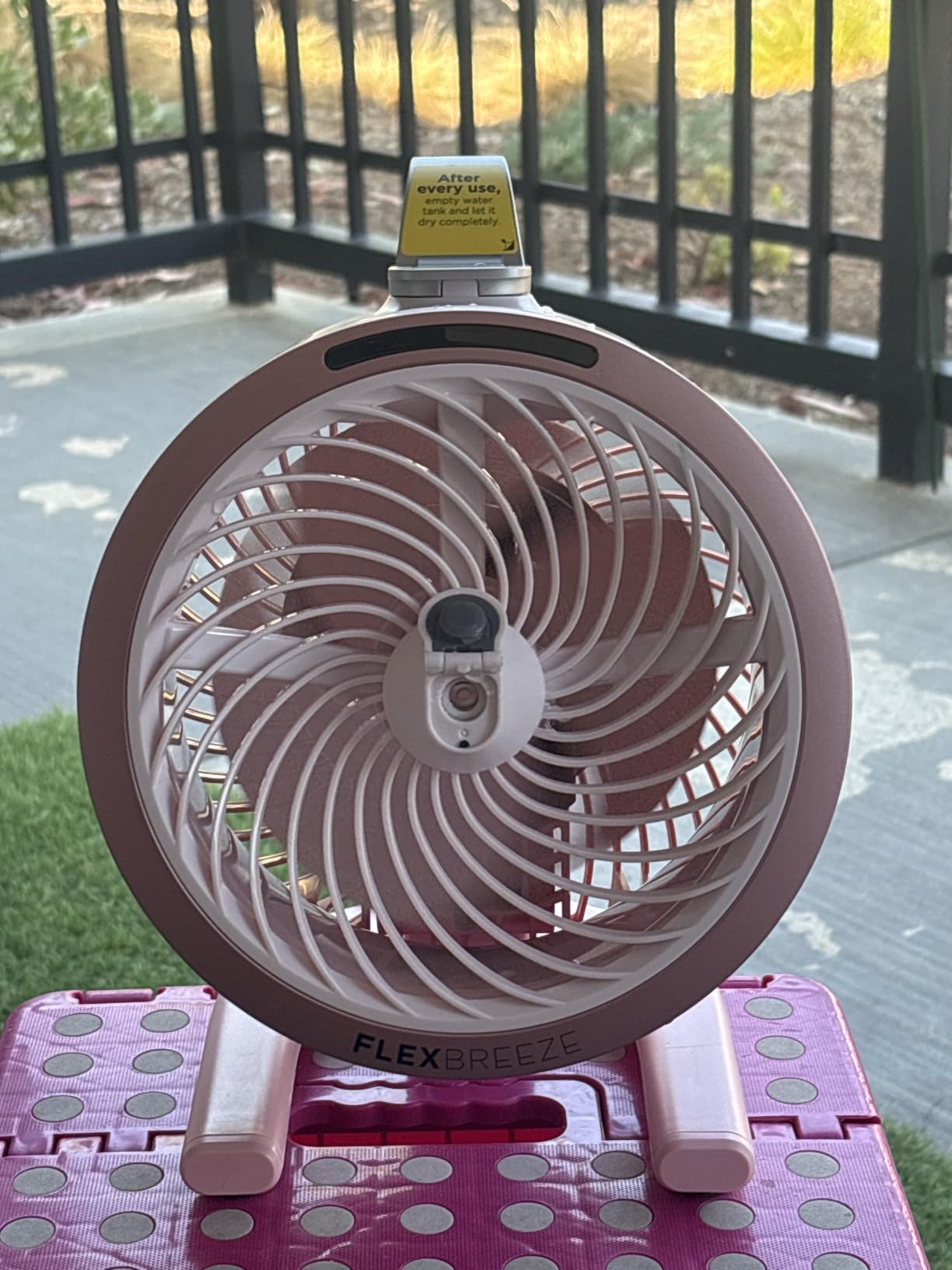 Shark FlexBreeze HydroGo Pro Portable Misting Fan, Graphite, FA056 | Corded/Cordless, Indoor + Outdoor Mist, Lowers Temps up to 5°, up to 29-Hr Battery, up to 70 Ft of Power, 5 Speeds customer photo 2