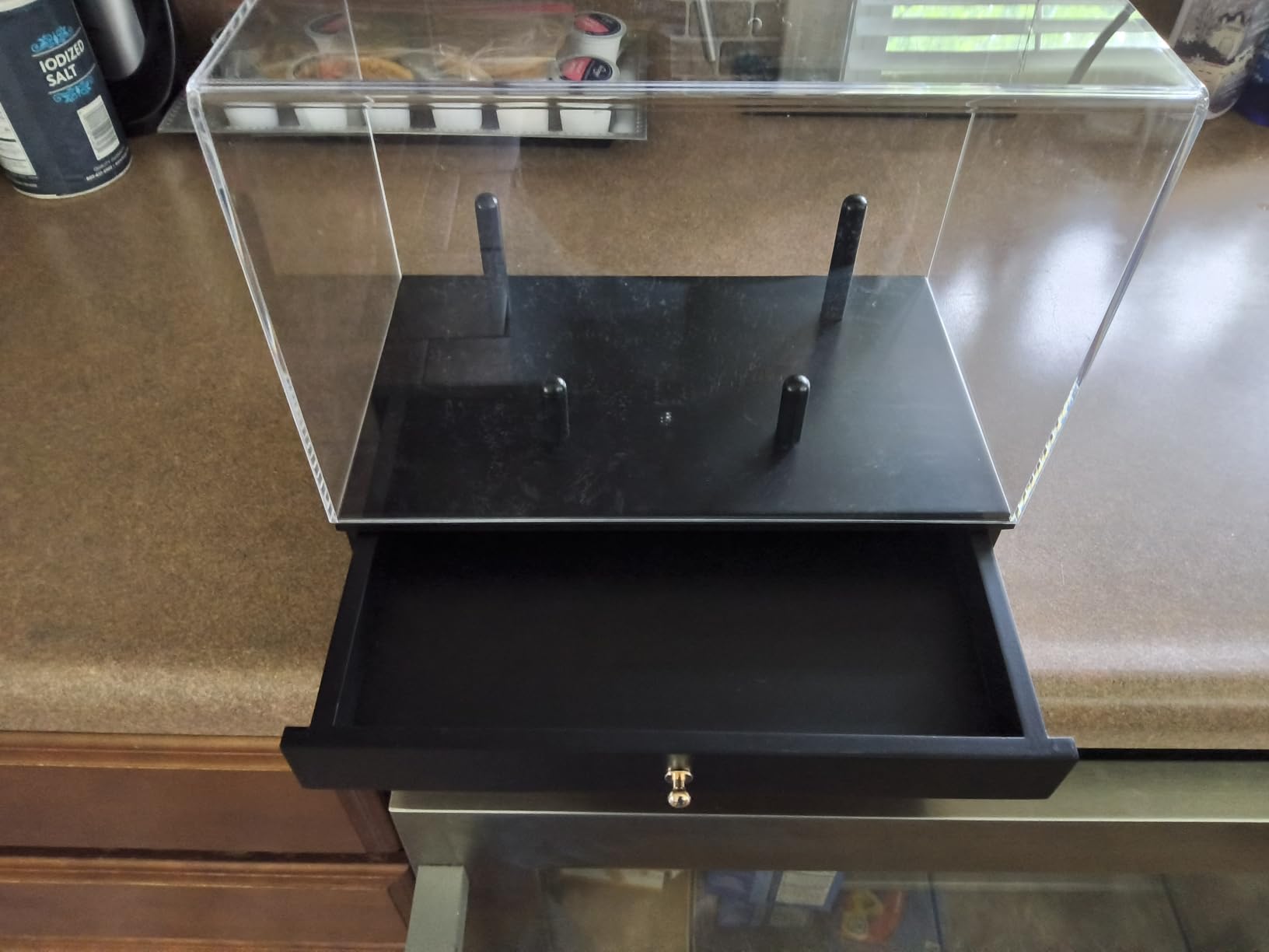 Clear Football Display Case with Storage Drawer for Signed Football | Built in Storage Drawer, Clear UV-Protected Case, Fits Official to Pee Wee Sizes, Memorabilia, 1-Minute Assembly customer photo 1
