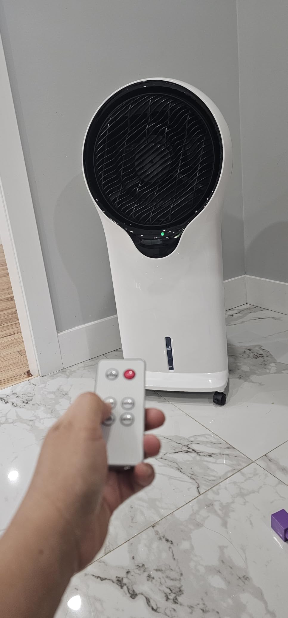 2000CFM Portable Evaporative Air Cooler for Indoor Use | 3-in-1 Function Swamp Cooler, 3 Speeds, 29ft/s Wind Speed, Cooling Fan that Blows Cold Air, 5.5L Water Tank, 2 Ice Packs customer photo 2