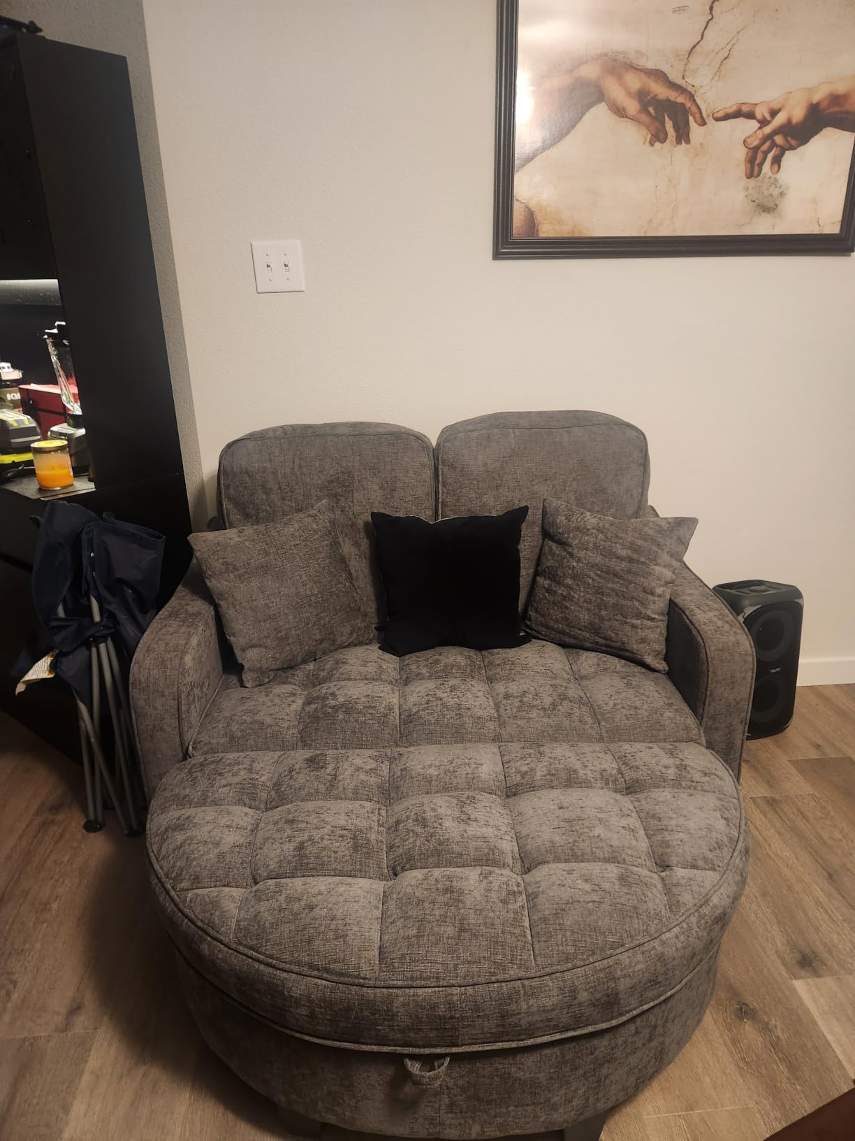 Oversized Chaise Lounge Reading Chair Indoor with Ottoman, Brown | Adjustable Backrest, Charging Ports, Cup & Phone Holder, Storage, Tufted, Reading Sofa Chair for Living Room, Bedroom customer photo 2