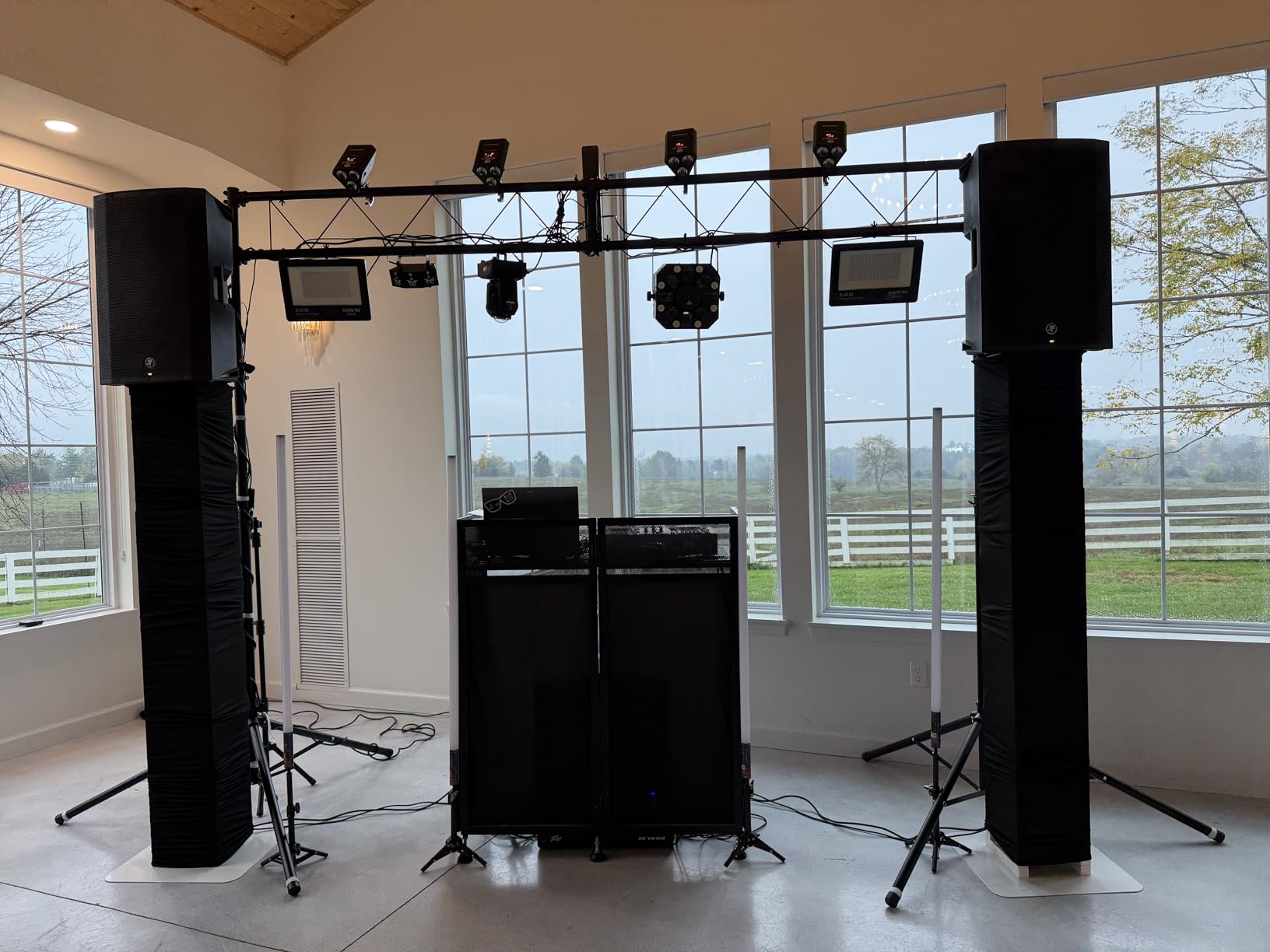 S AFSTAR Lighting Truss Stand System, Heavy Duty DJ Light Stand with 2 Folding Tripods & 12 Mounting Points, Height Adjustable Light Hanging Kit for Music Gear, Stage, Wedding & Concert customer photo 1
