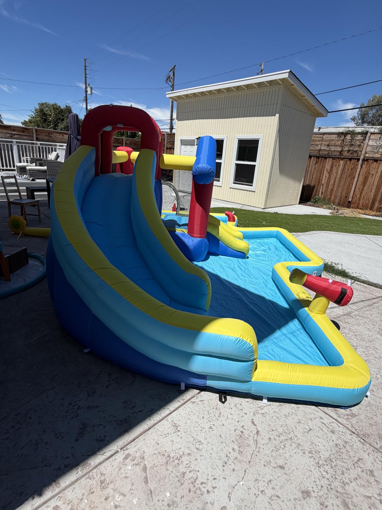 XL Inflatable Water Slide with 19ft Attachable Slip and Slide, Large 7 in 1 Blow Up Water Park, Bounce House for Backyard with 2 Slides, Climbing Wall, Deep Pool, Water Cannon, 750W Blower for Kids customer photo 1