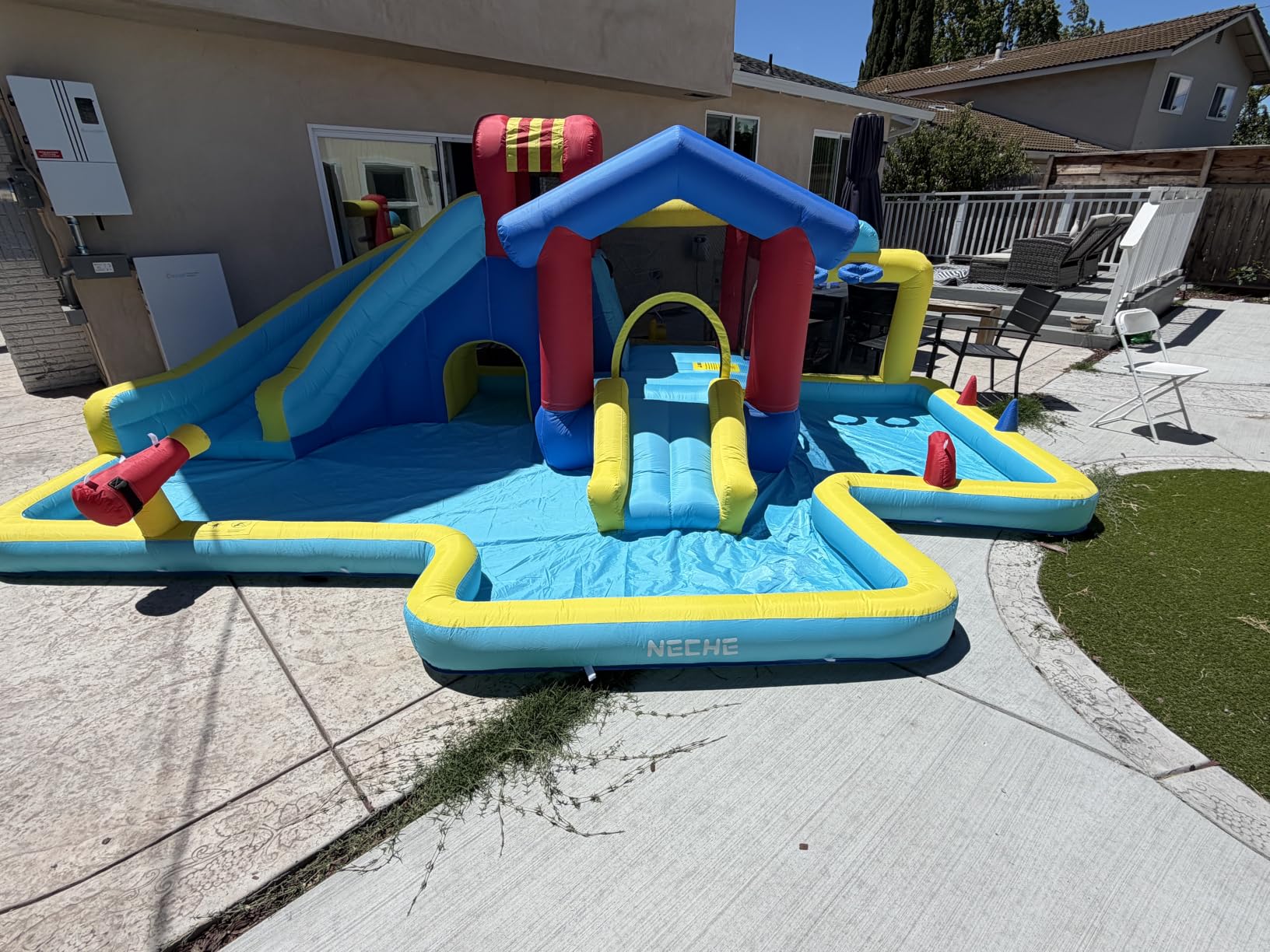 XL Inflatable Water Slide with 19ft Attachable Slip and Slide, Large 7 in 1 Blow Up Water Park, Bounce House for Backyard with 2 Slides, Climbing Wall, Deep Pool, Water Cannon, 750W Blower for Kids customer photo 2