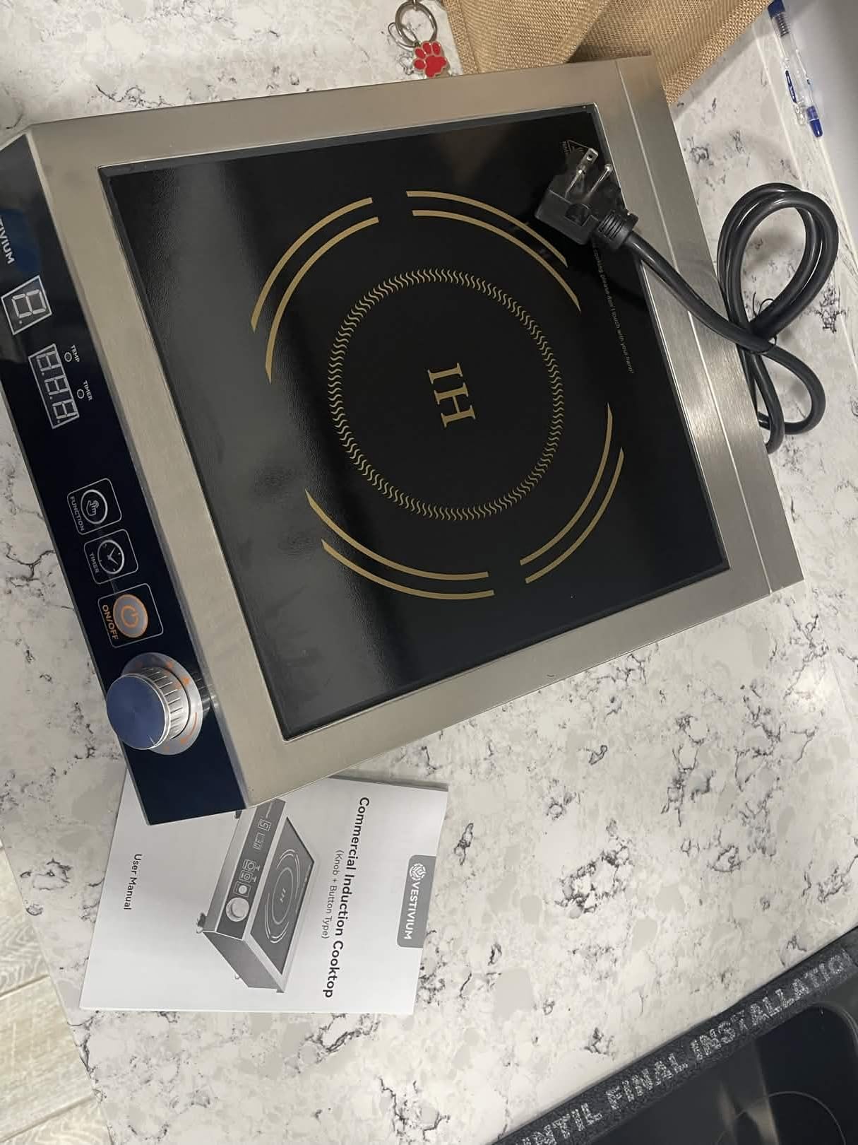 3500W Commercial Induction Cooktop, 220V Plug, Professional Heavy-Duty Portable Burner, 45s Fast Boil, 72H Continuous Use, Dual Fans, IPX4 Waterproof for Restaurants, Food Trucks, Catering customer photo 2