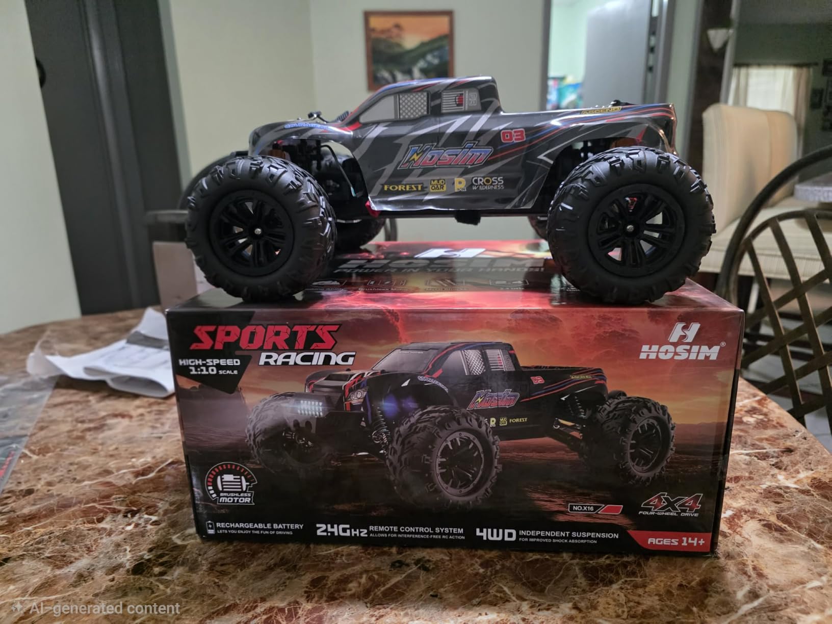 Hosim 1:10 Brushless RC Cars for Adults & Boys, 60+ KMH Big Remote Control Car, 4WD Off Road Monster Truck, 40+ Min Play Waterproof All-Terrain RC Truck, Hobby Grade Electric Toy Vehicle Gift customer photo 1