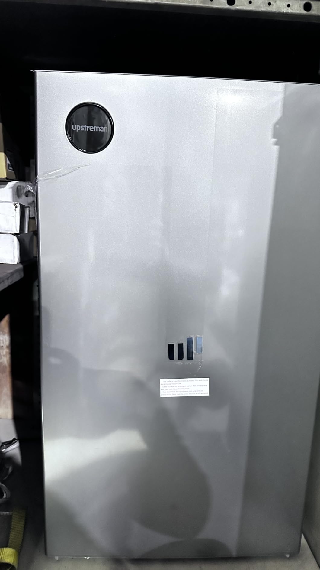 Upstreman 3.2 Cu.Ft All-Refrigerator Mini Fridge, Gray-CR32 | Sleek Gray Finish, 7-Level Thermostat, ENERGY STAR Certified, Reversible Door, Small Fridge for Office, Bedroom or Dorm customer photo 2